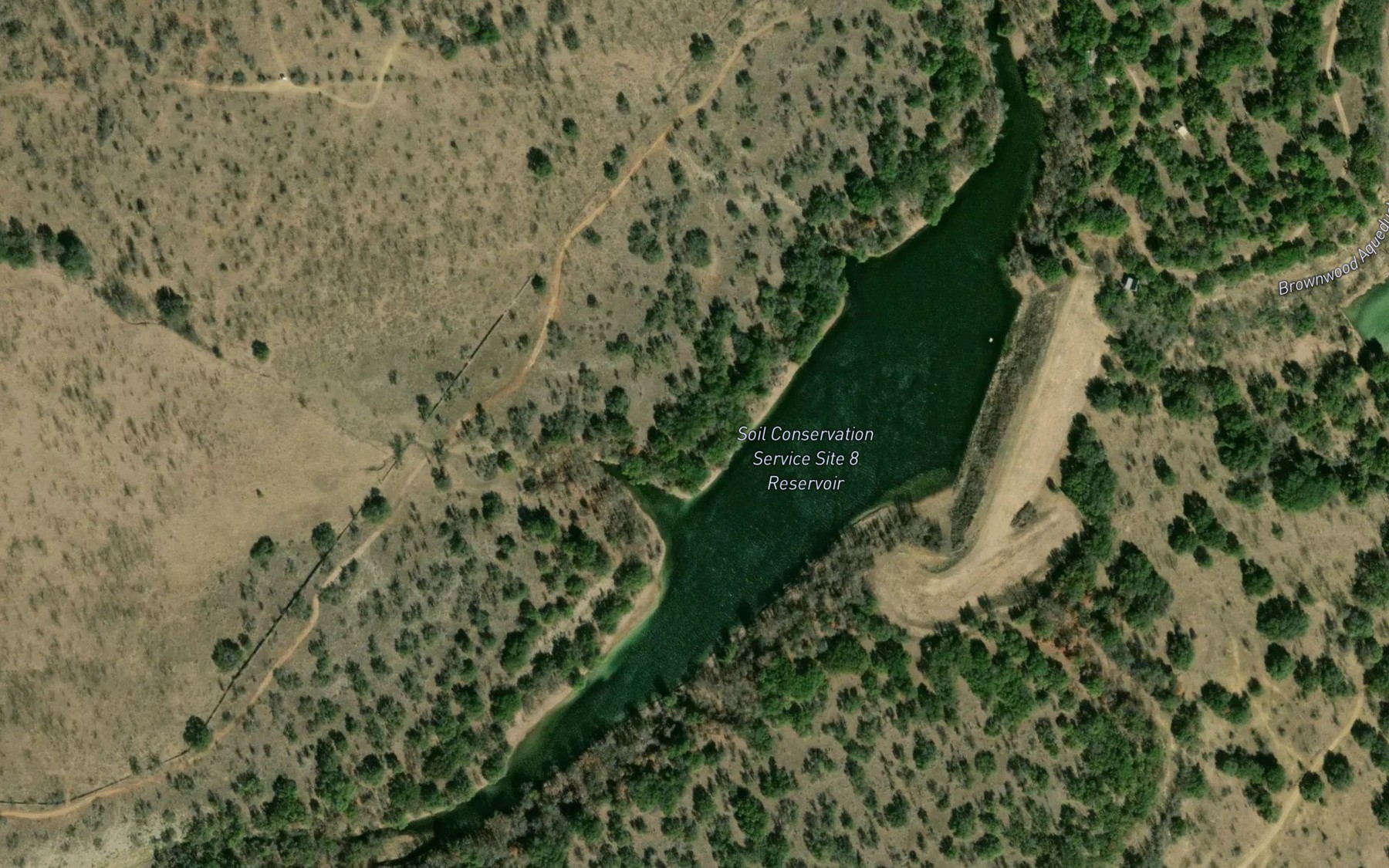 Satellite map of the Soil Conservation Service Site 8 Reservoir