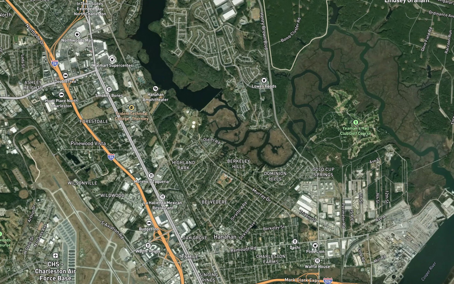 Satellite map of the Turkey Creek