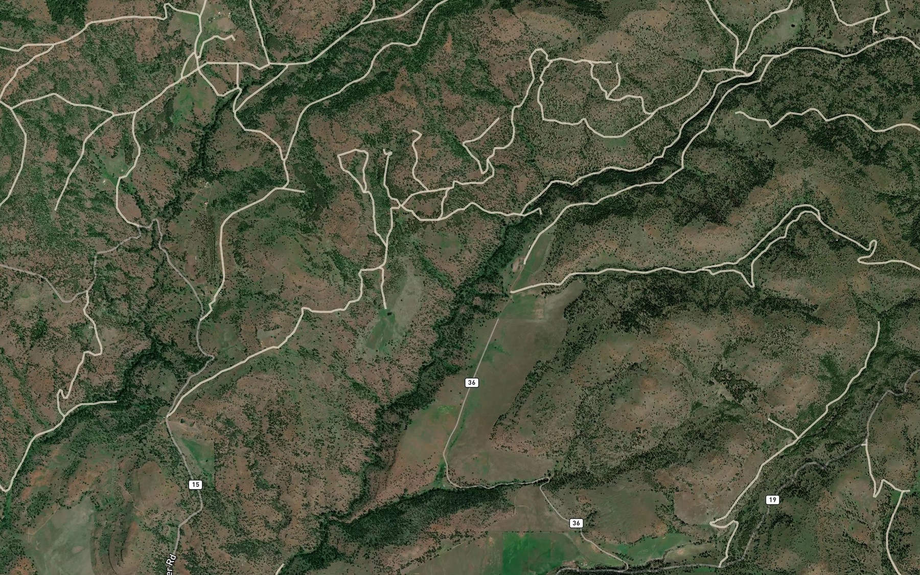 Satellite map of the Iron Spring Creek