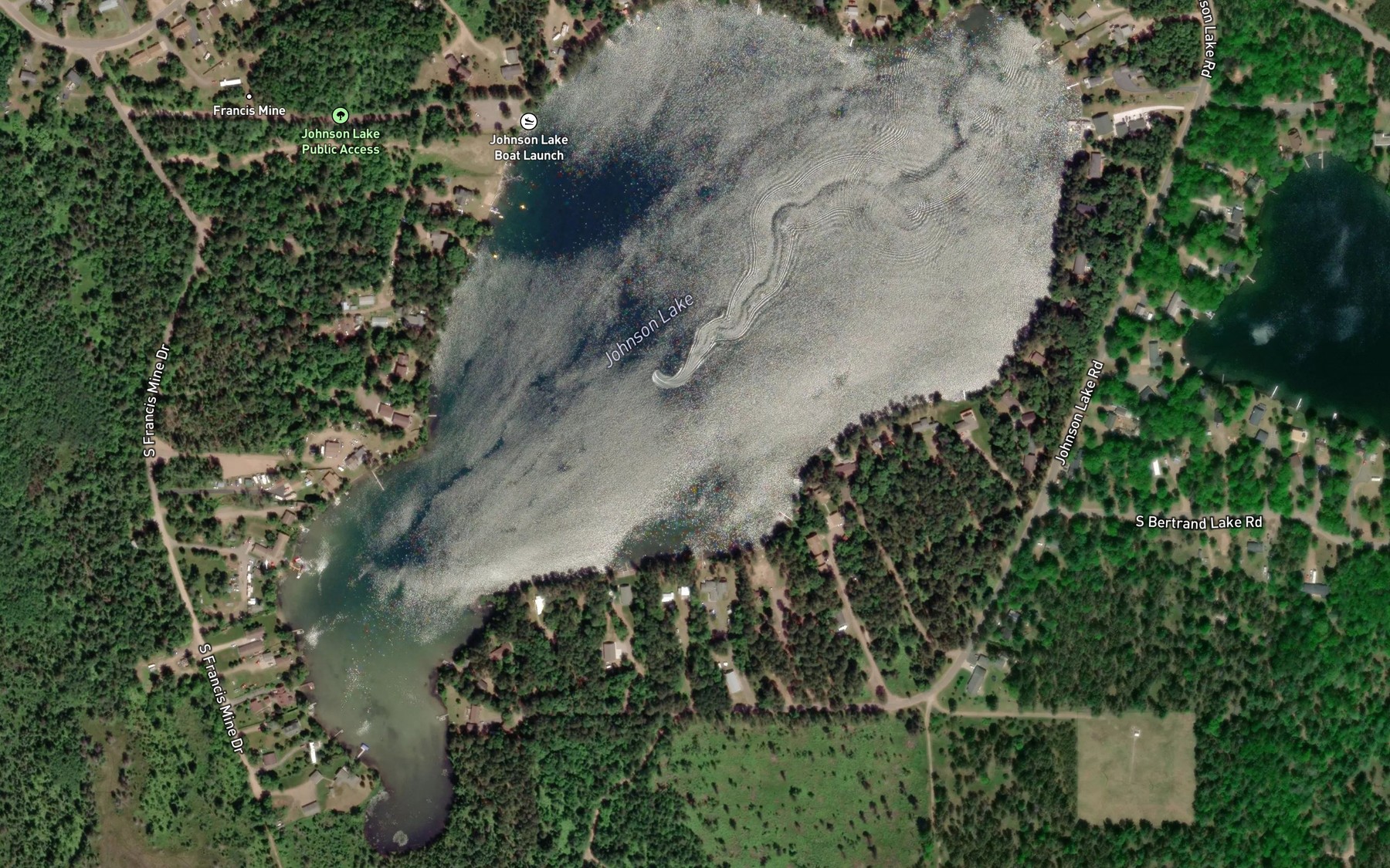 Satellite map of the Johnson Lake