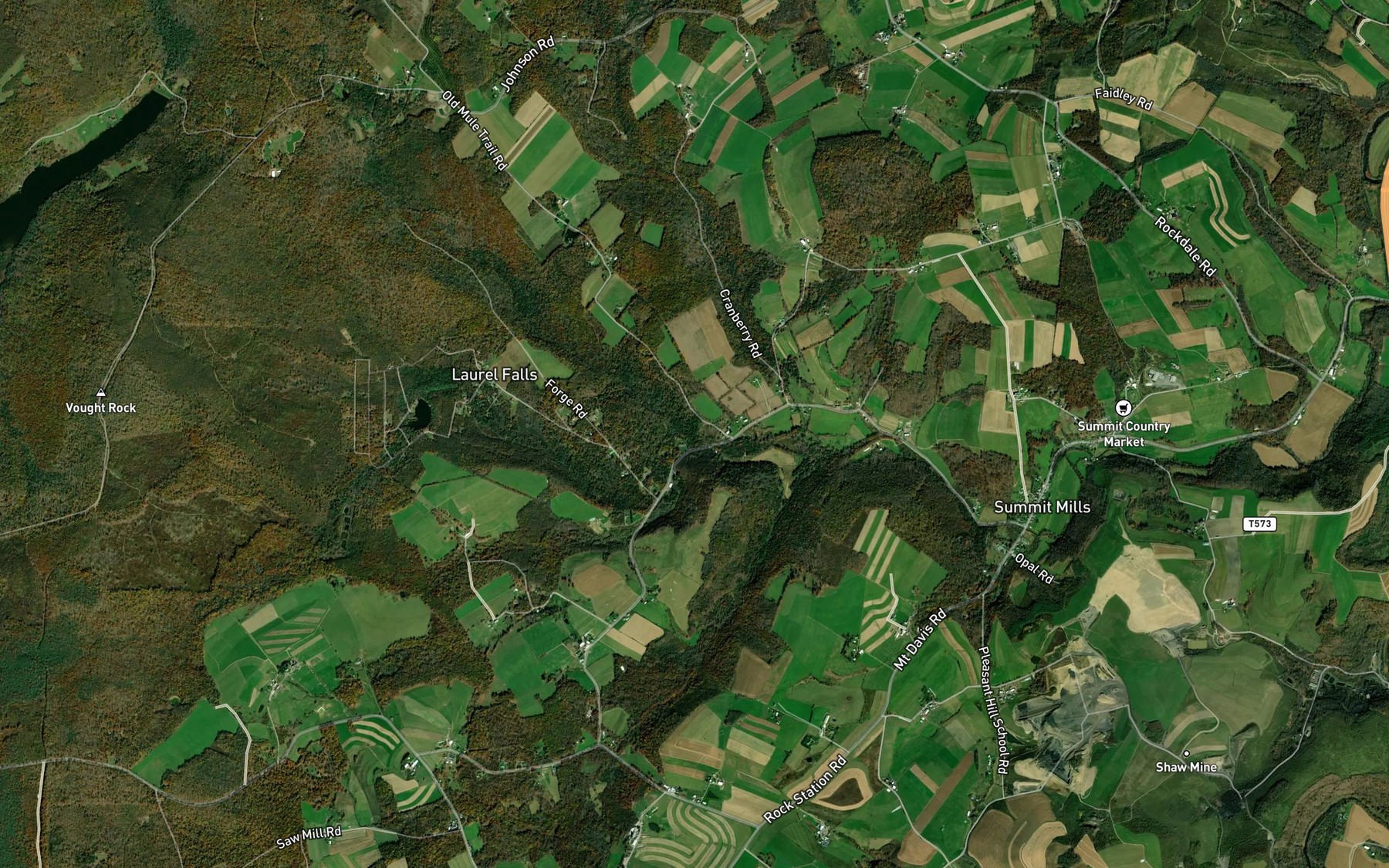 Satellite map of the Spook Run