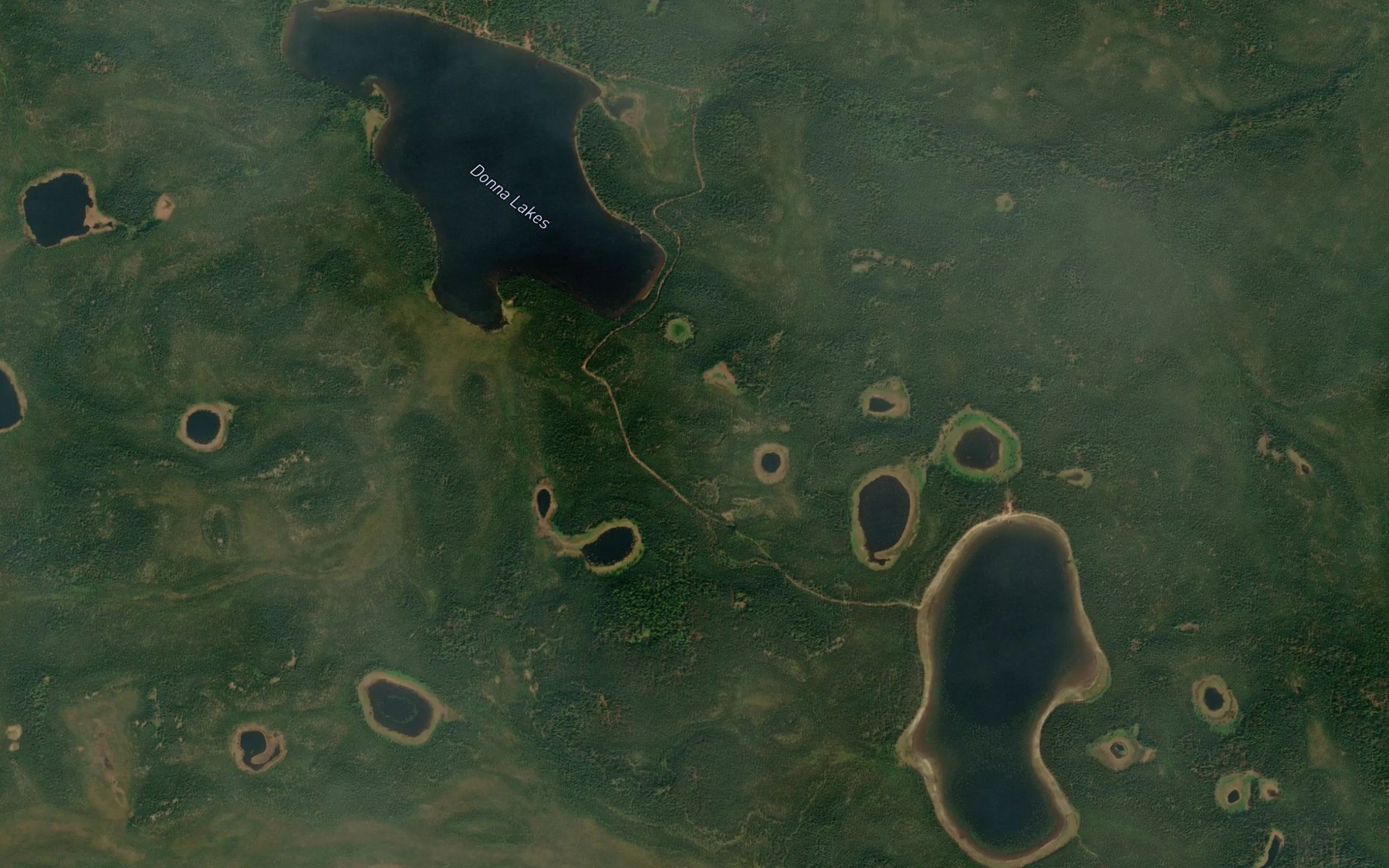 Satellite map of the Donna Lake