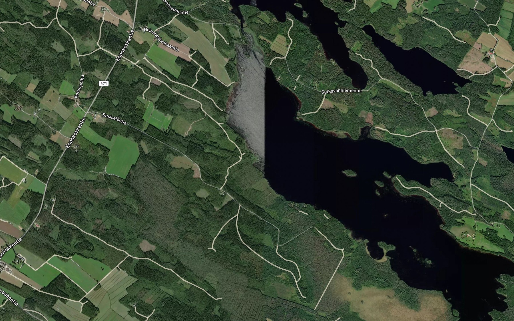 Satellite map of the Kolvonjoki