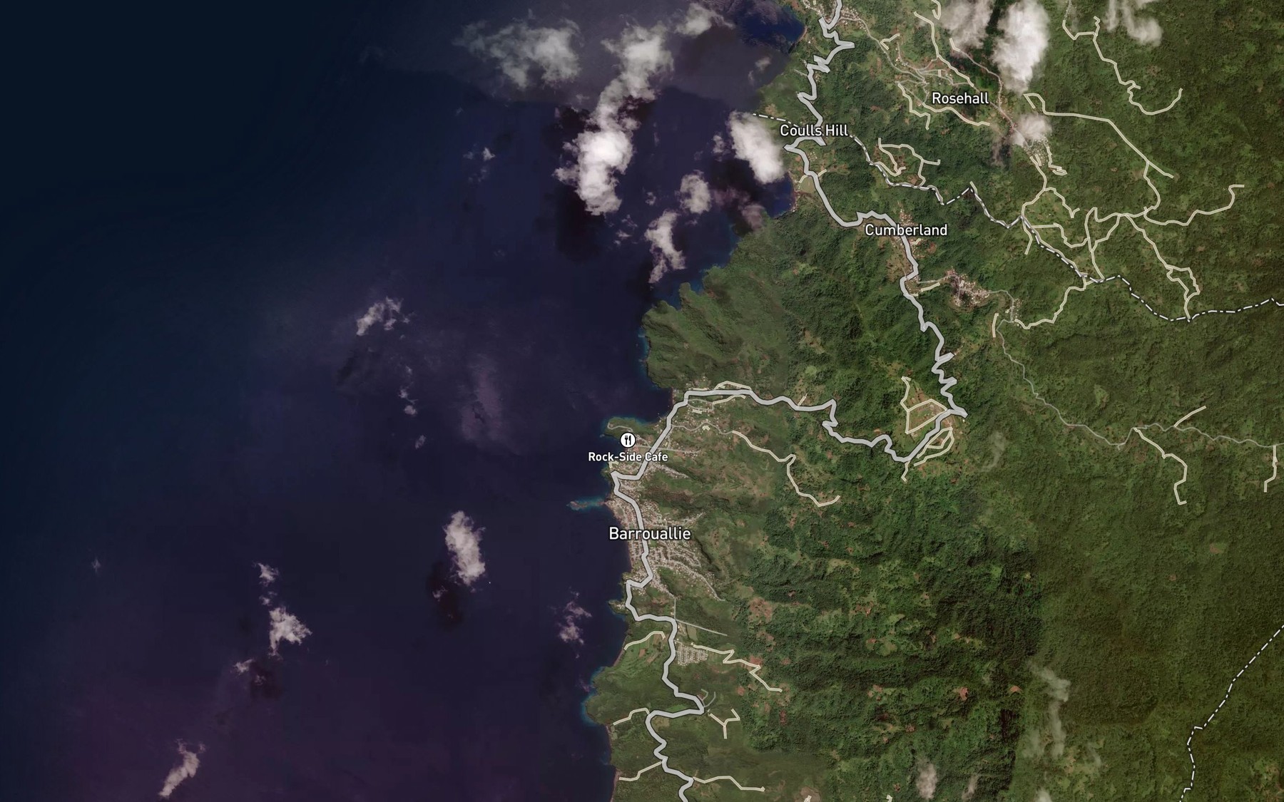 Satellite map of the Wallilabou Bay