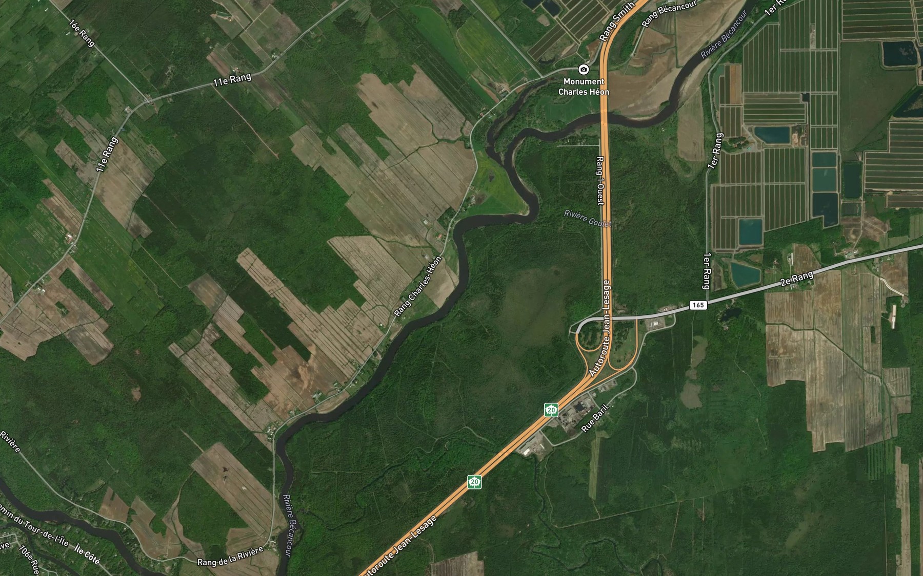 Satellite map of the Ruisseau Brule