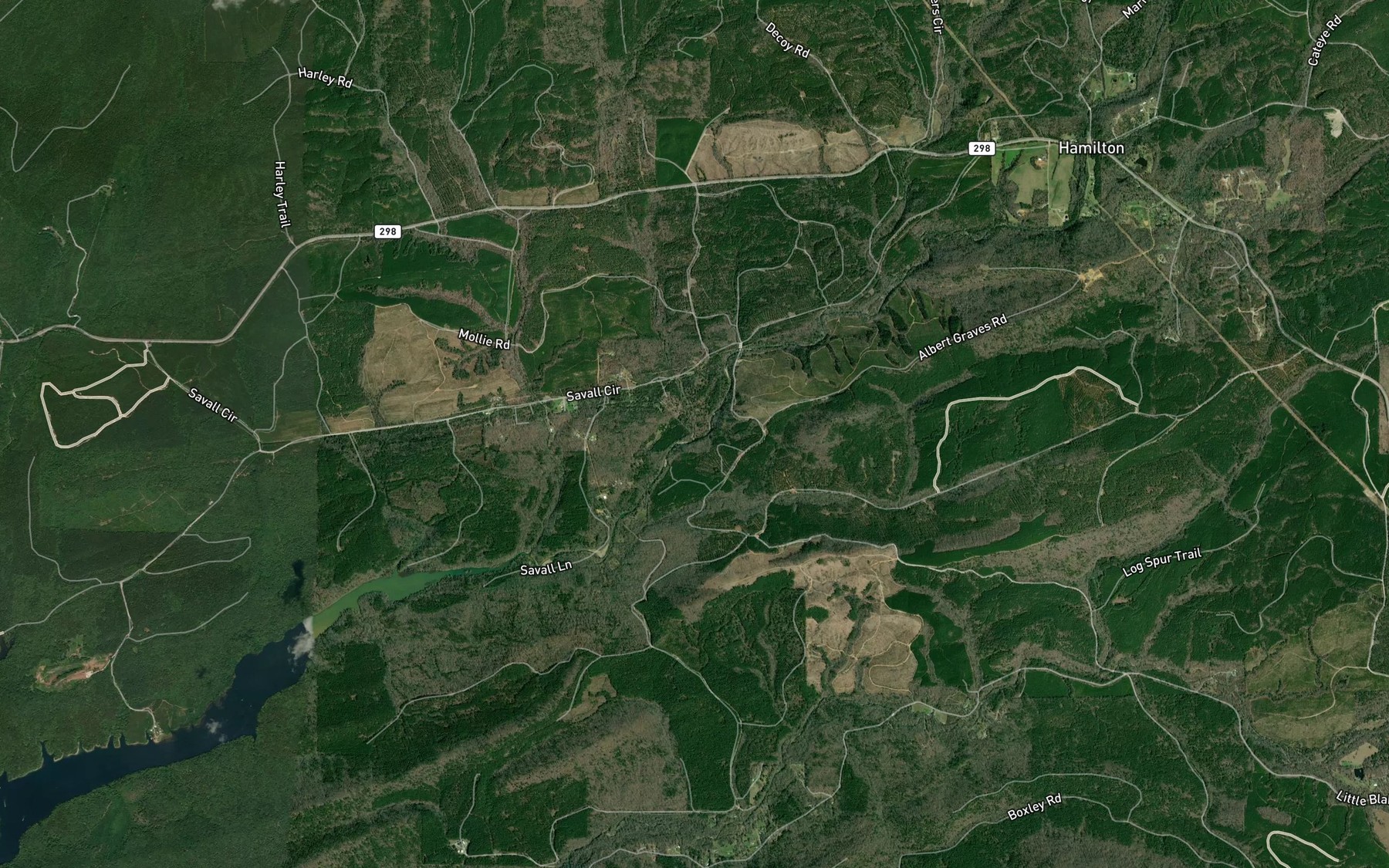 Satellite map of the Moccasin Creek