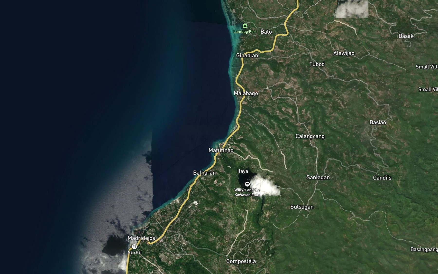 Satellite map of the Matutinao River