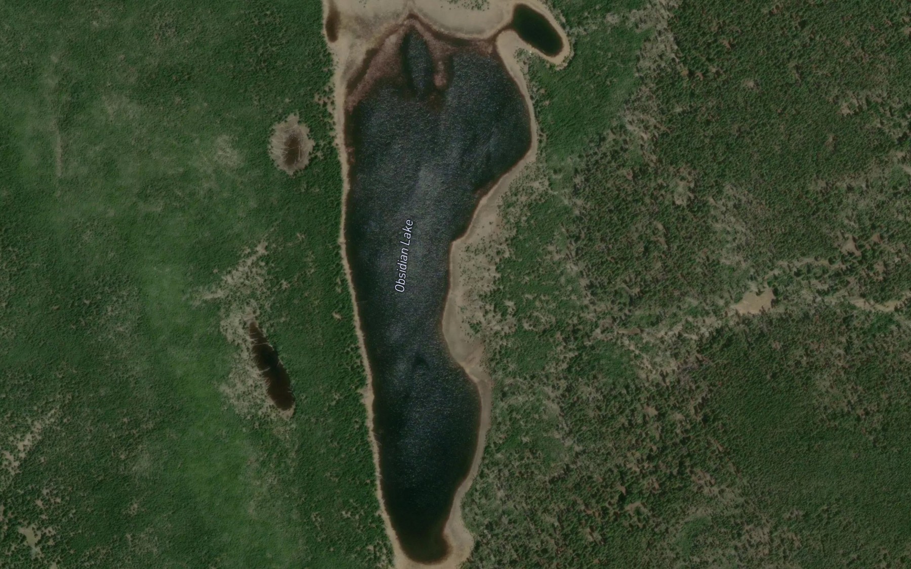 Satellite map of the Obsidian Lake