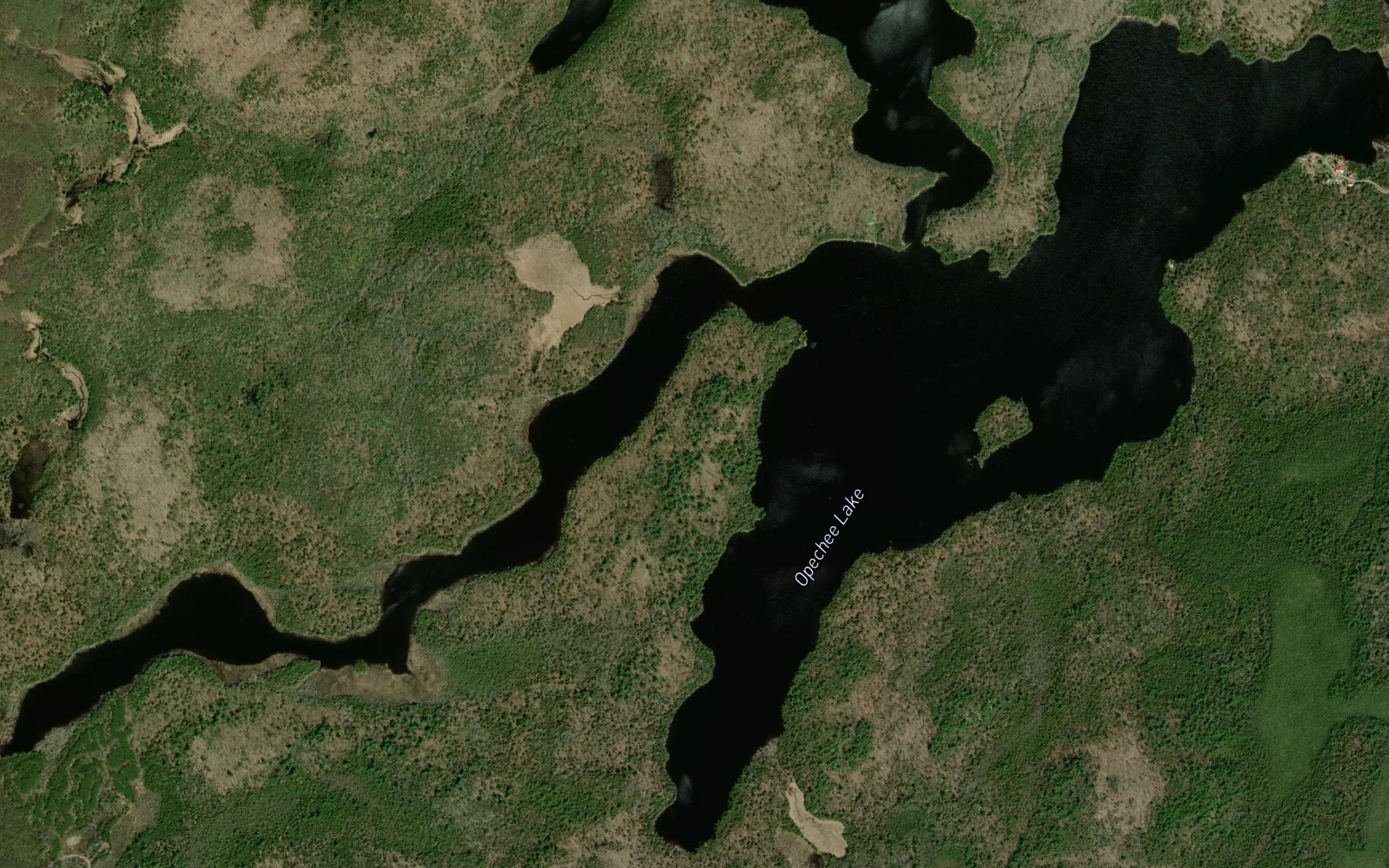 Satellite map of the Opechee Lake