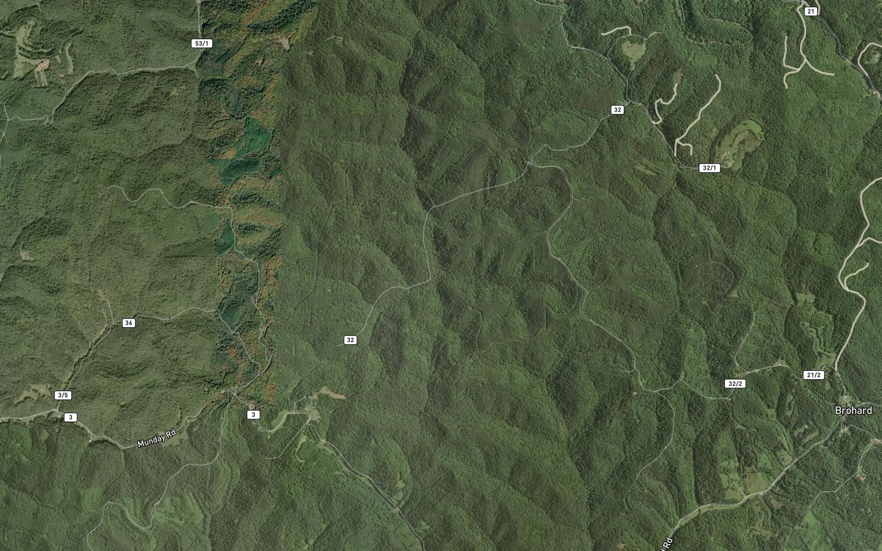 Satellite map of the Red Oak Run