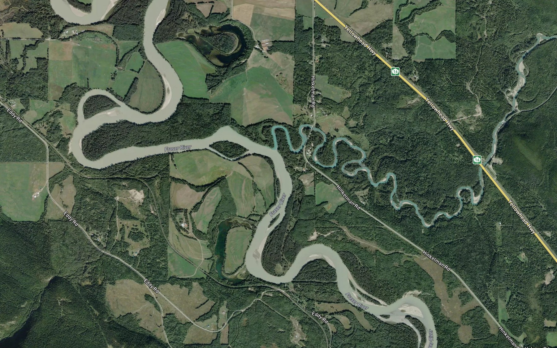 Satellite map of the Holmes River