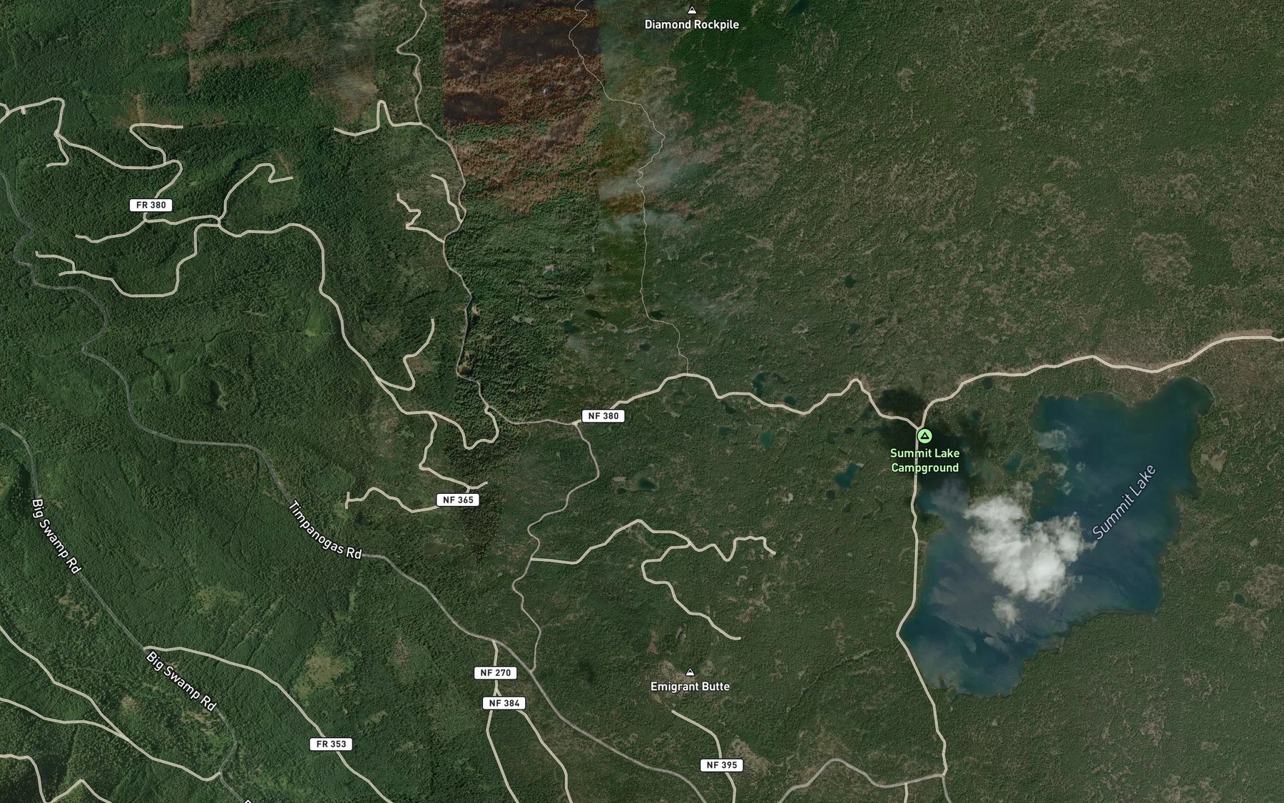 Satellite map of the Hemlock Lake