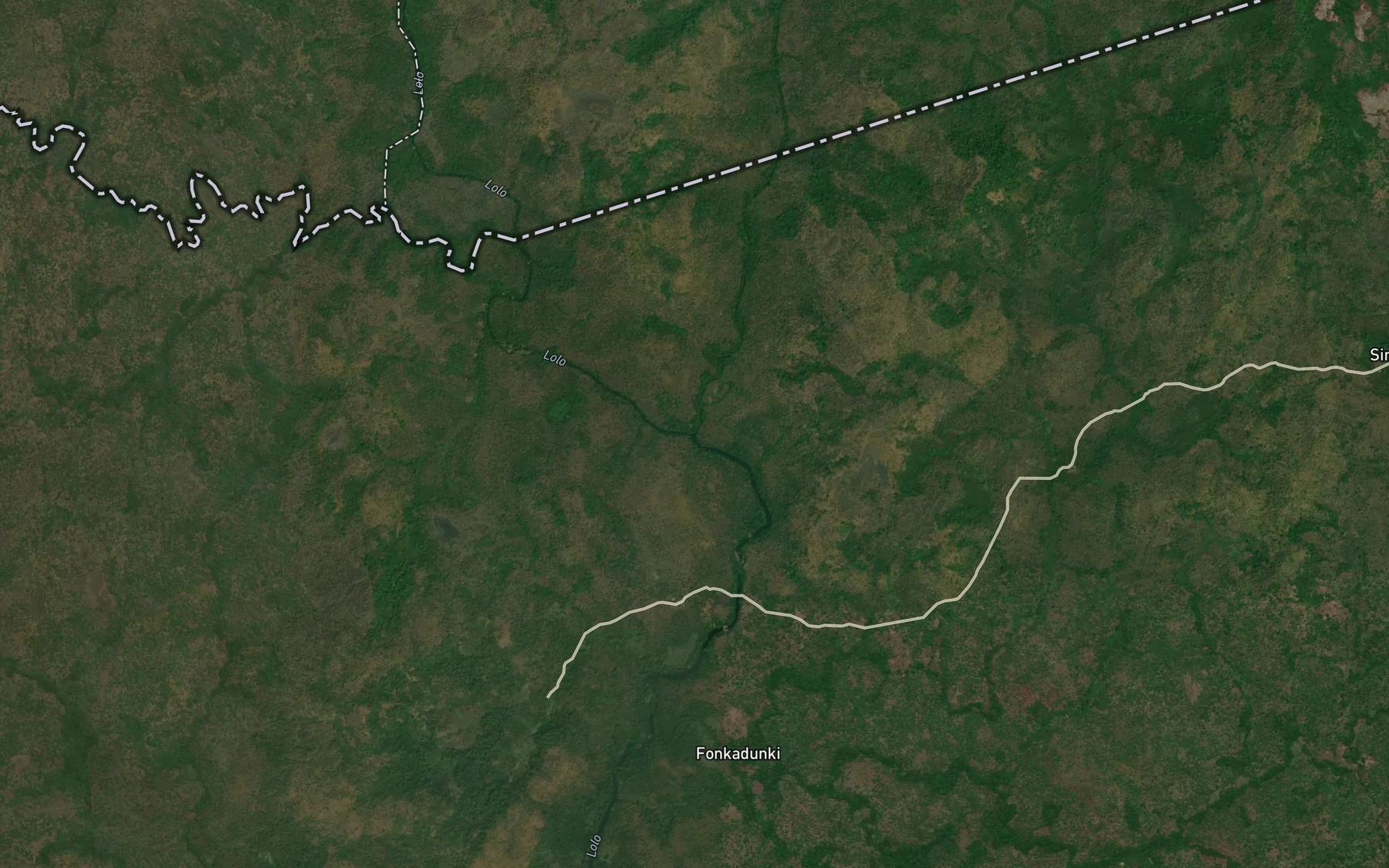 Satellite map of the Niomolo