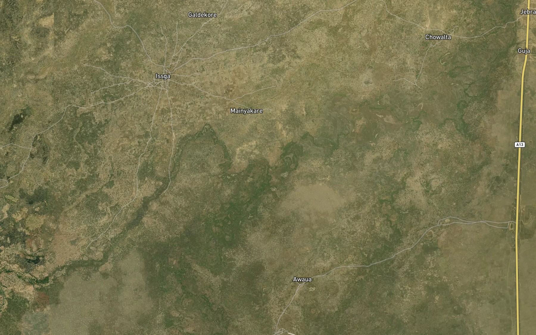 Satellite map of the River Exachia
