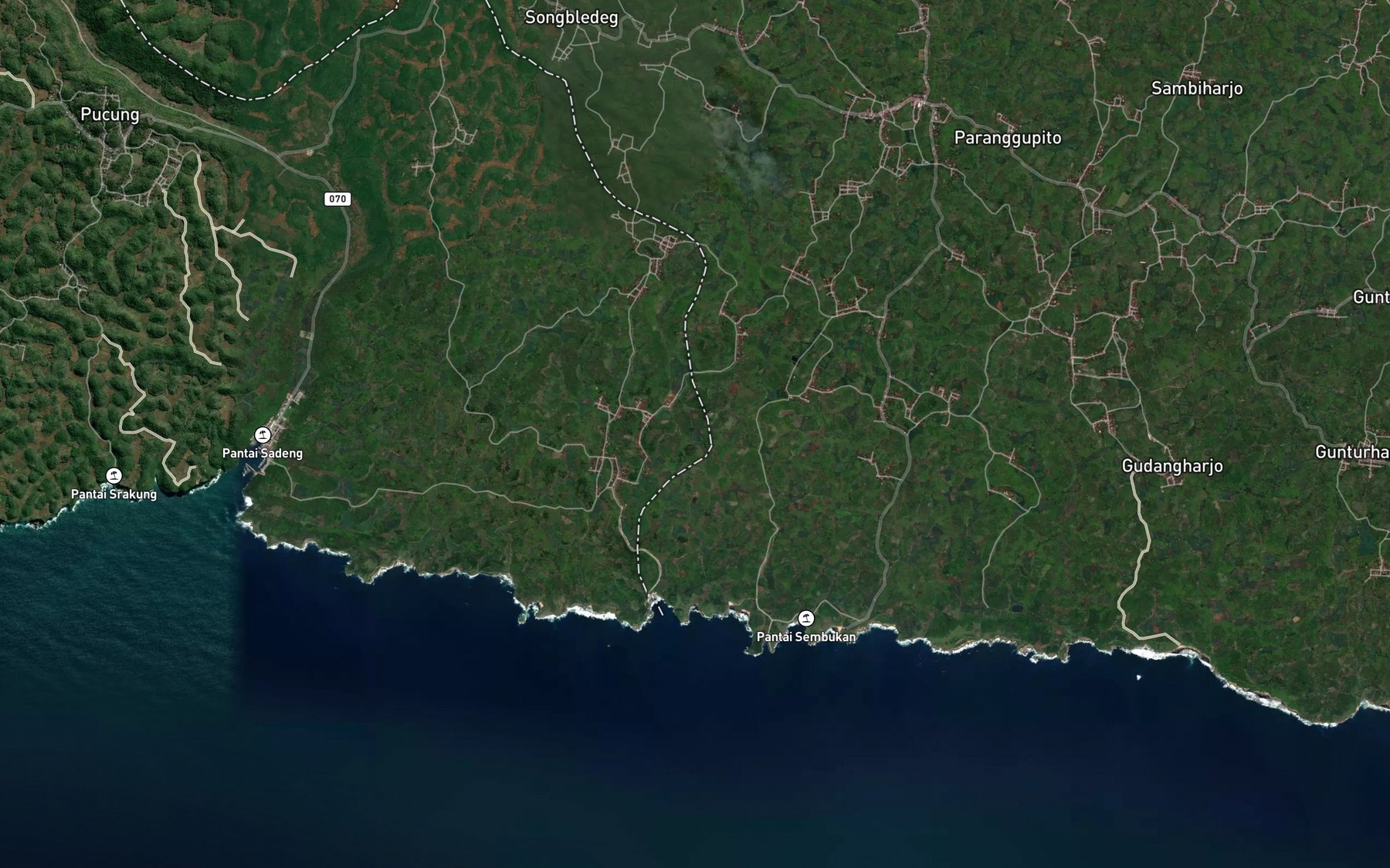 Satellite map of the Telaga Jirak