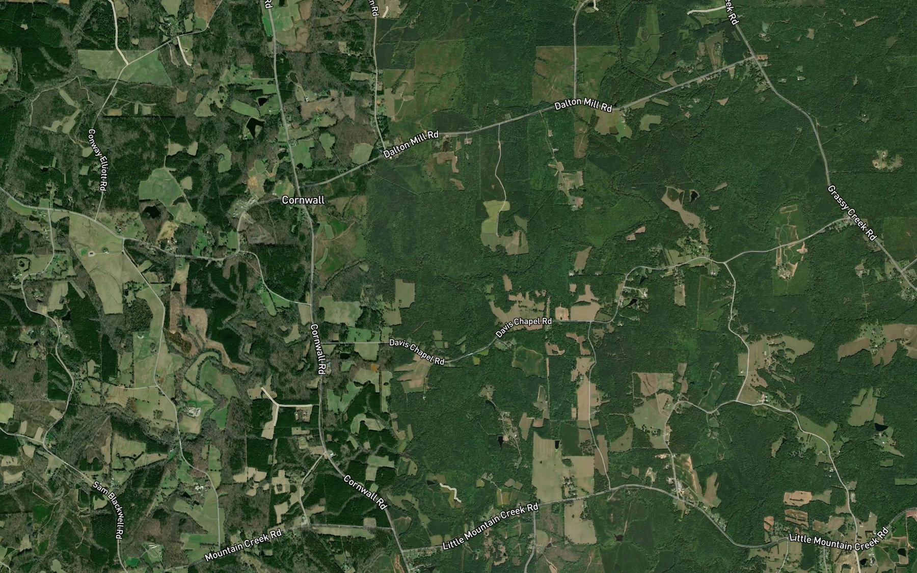 Satellite map of the Mountain Creek