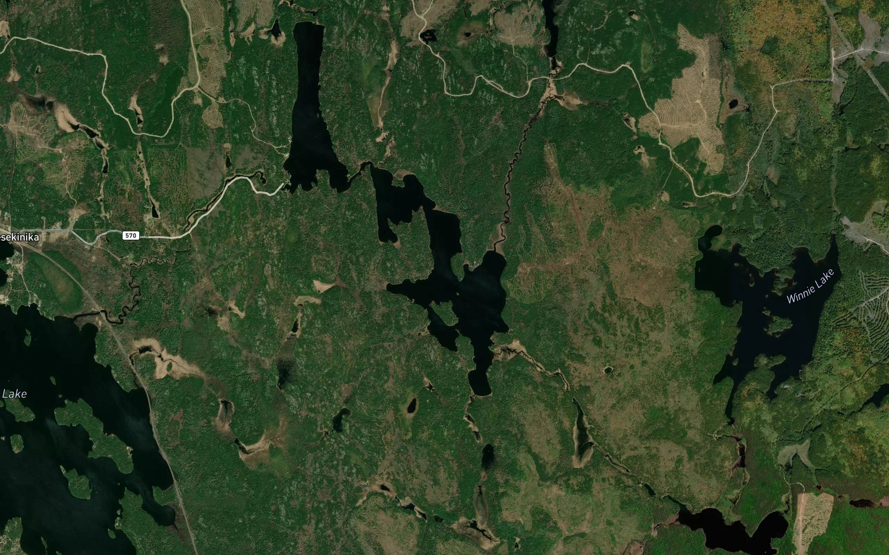 Satellite map of the Wewegimok Lake