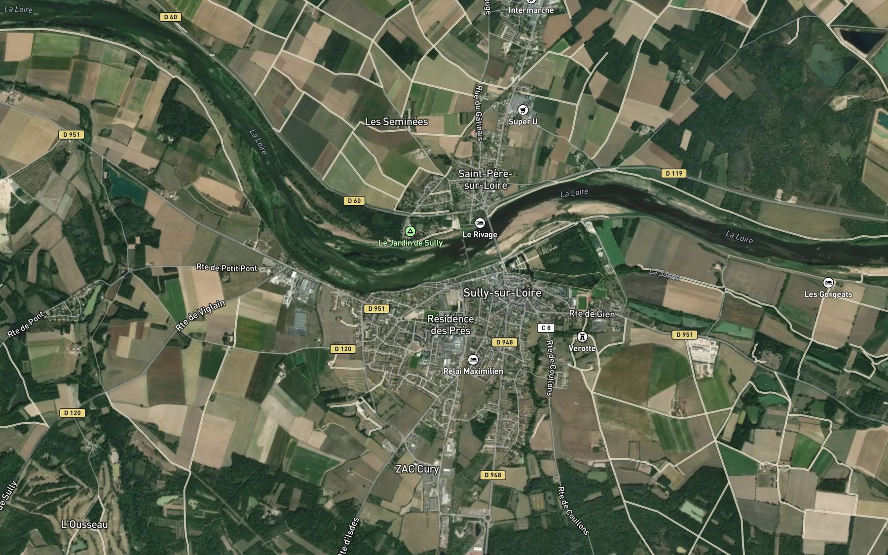 Satellite map of the Sange