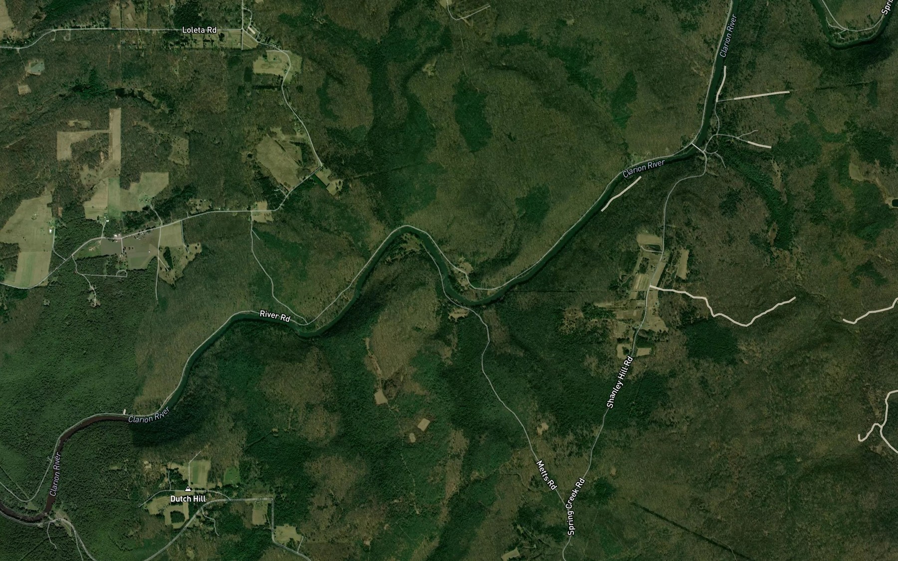 Satellite map of the Painter Run