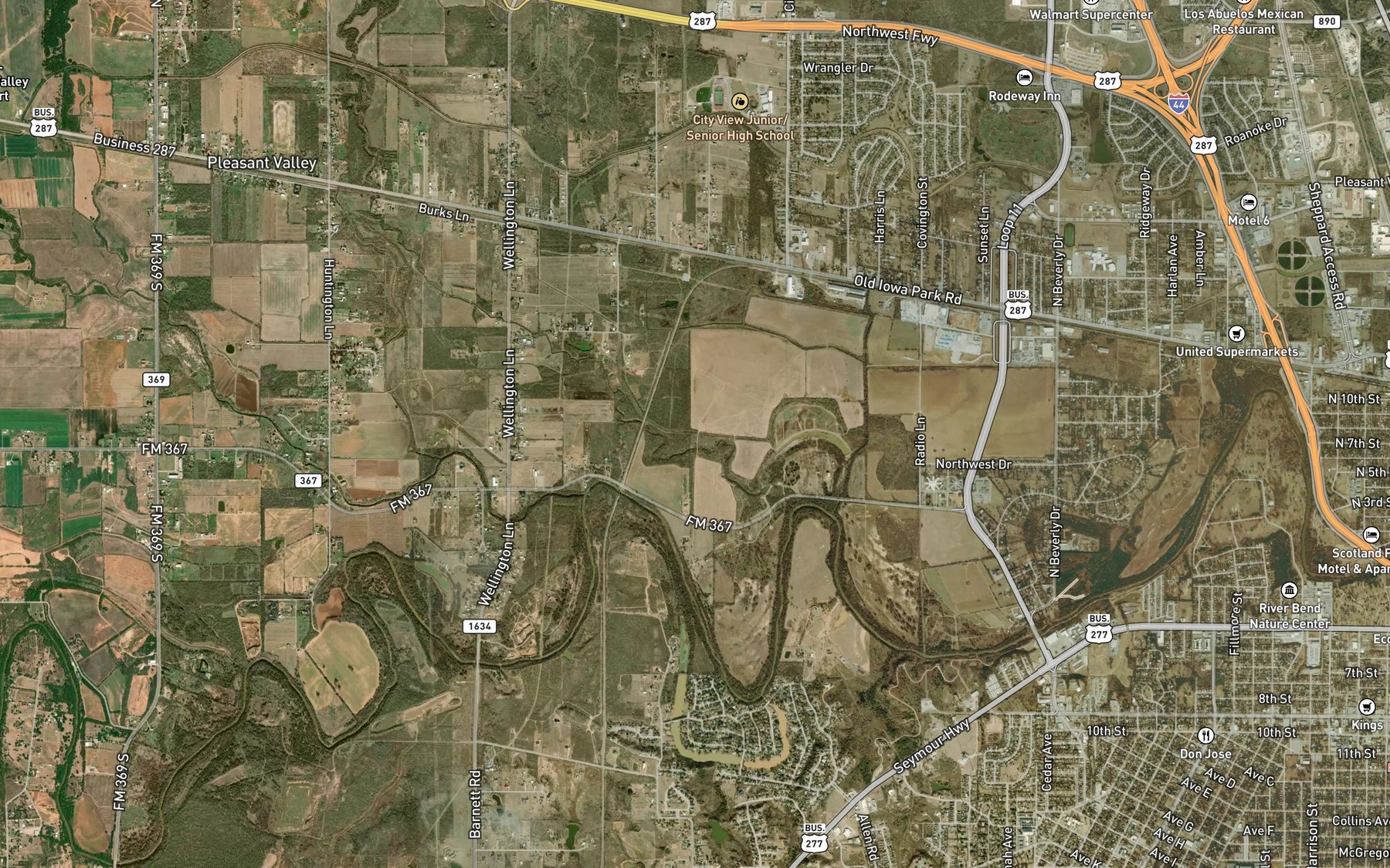 Satellite map of the R R G Lateral