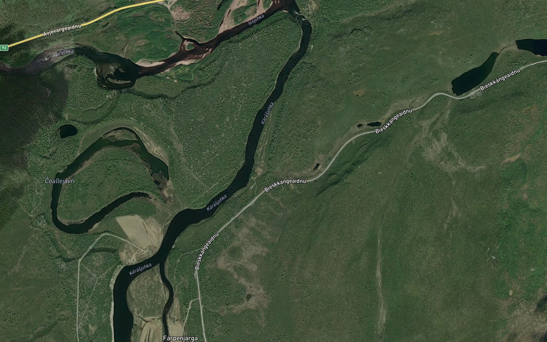 Satellite map of the Miennaaja