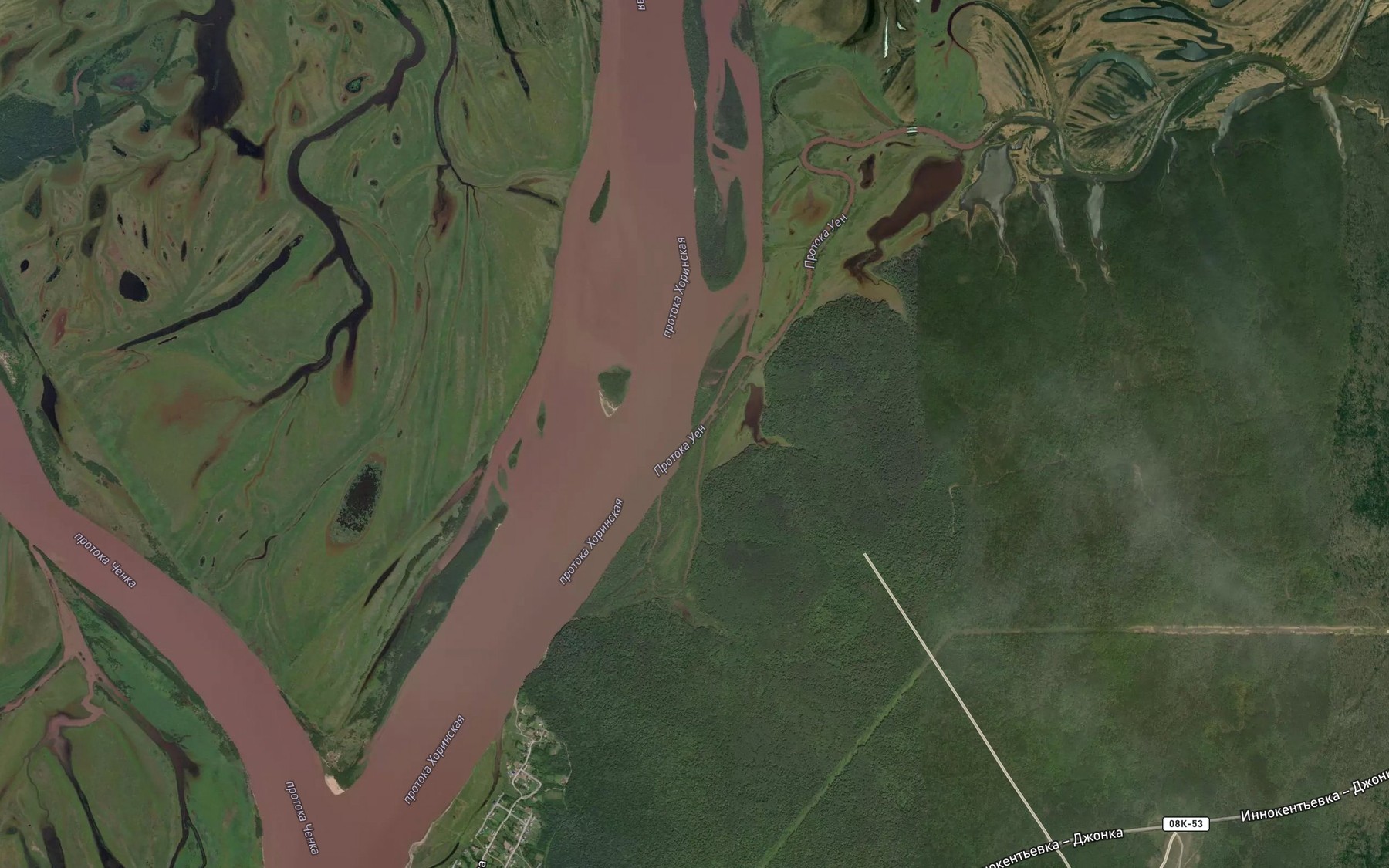 Satellite map of the Protoka Uyen