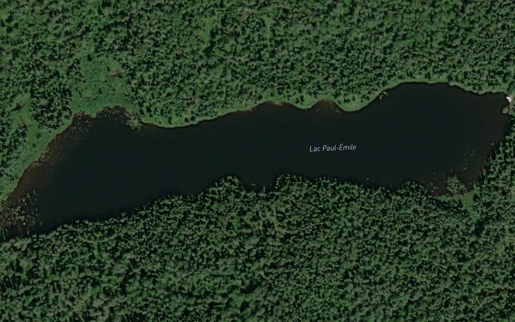 Satellite map of the Lac Paul-Emile