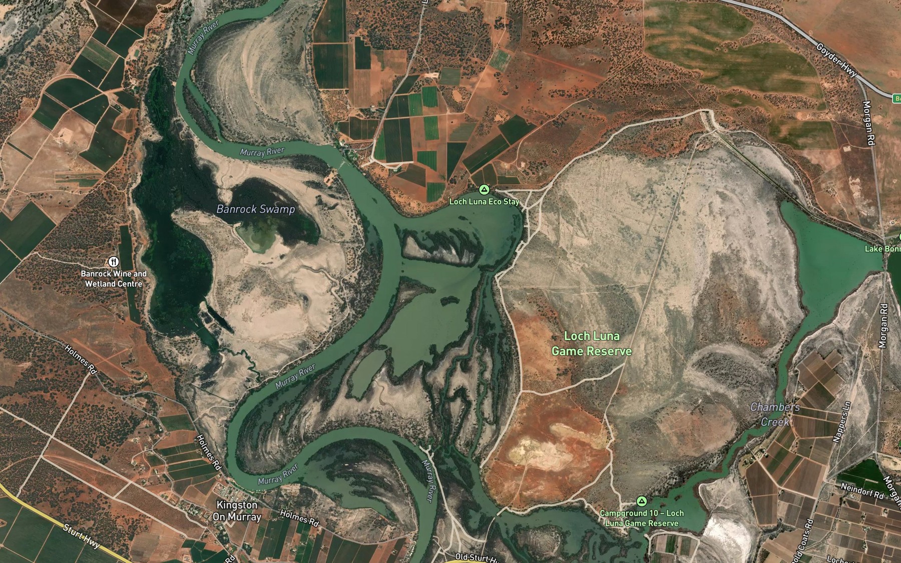 Satellite map of the Loch Luna
