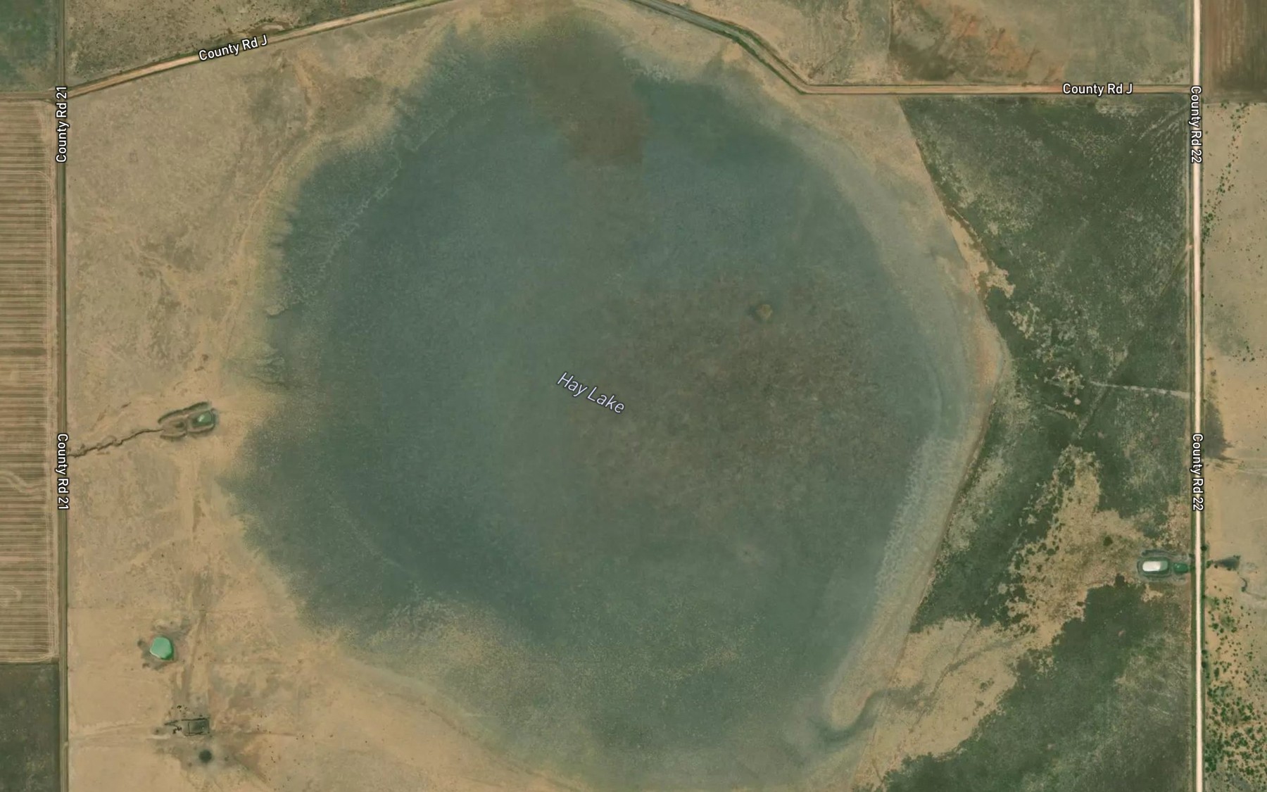 Satellite map of the Hay Lake