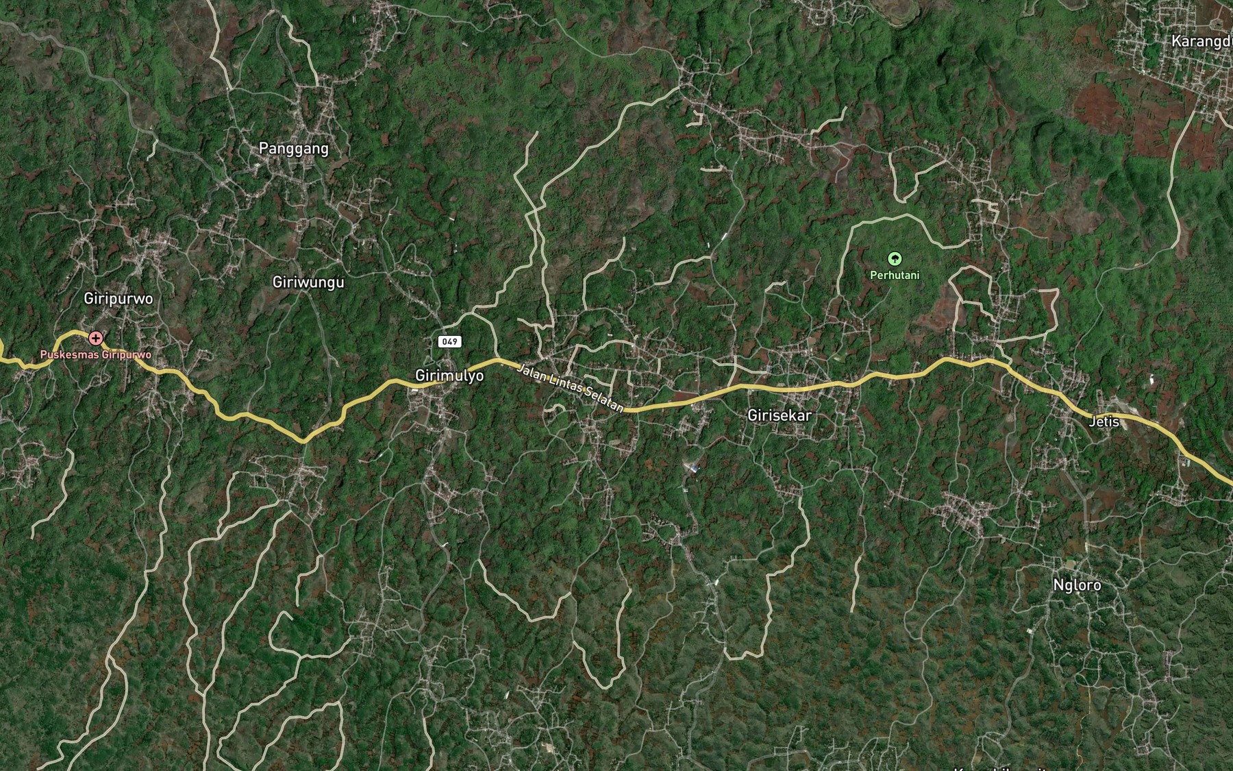 Satellite map of the Danau Gandrung