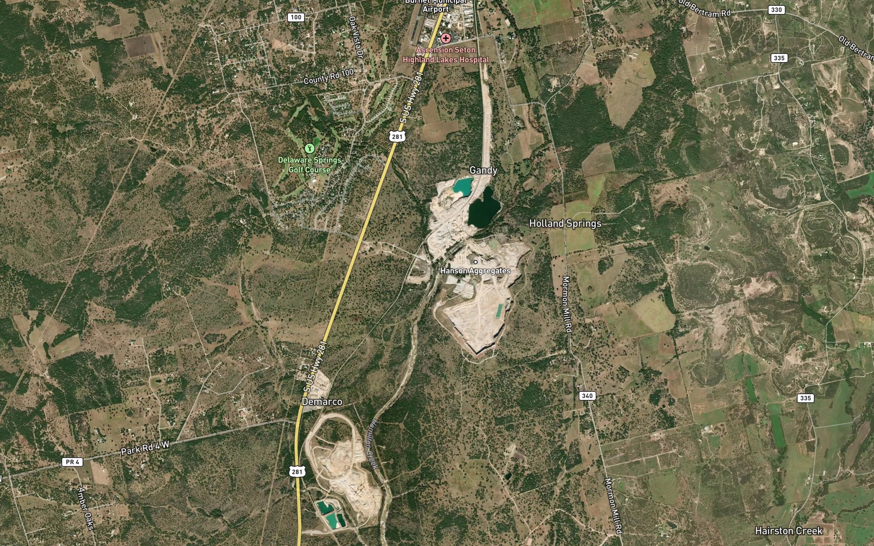 Satellite map of the Delaware Creek