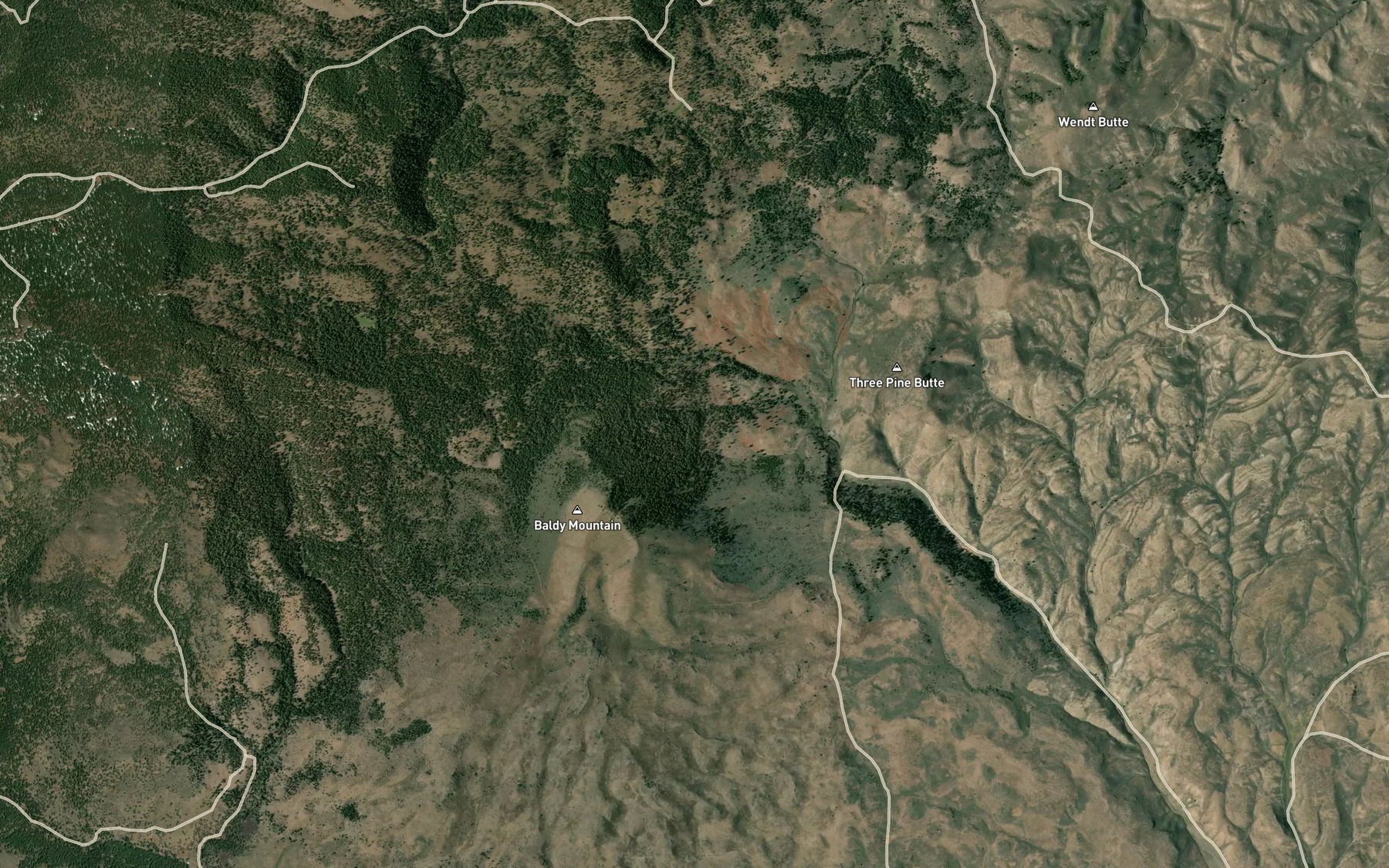 Satellite map of the Picnic Spring