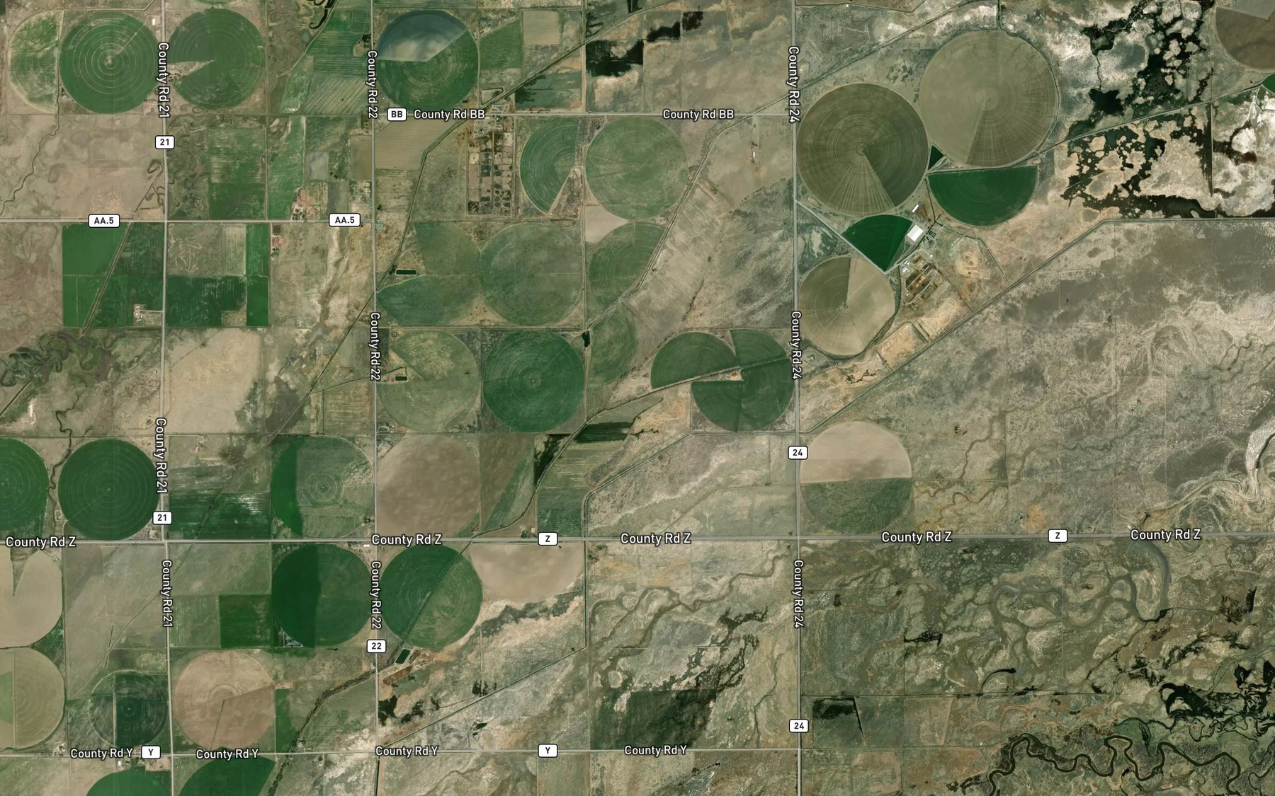 Satellite map of the Twentyfoot Lateral
