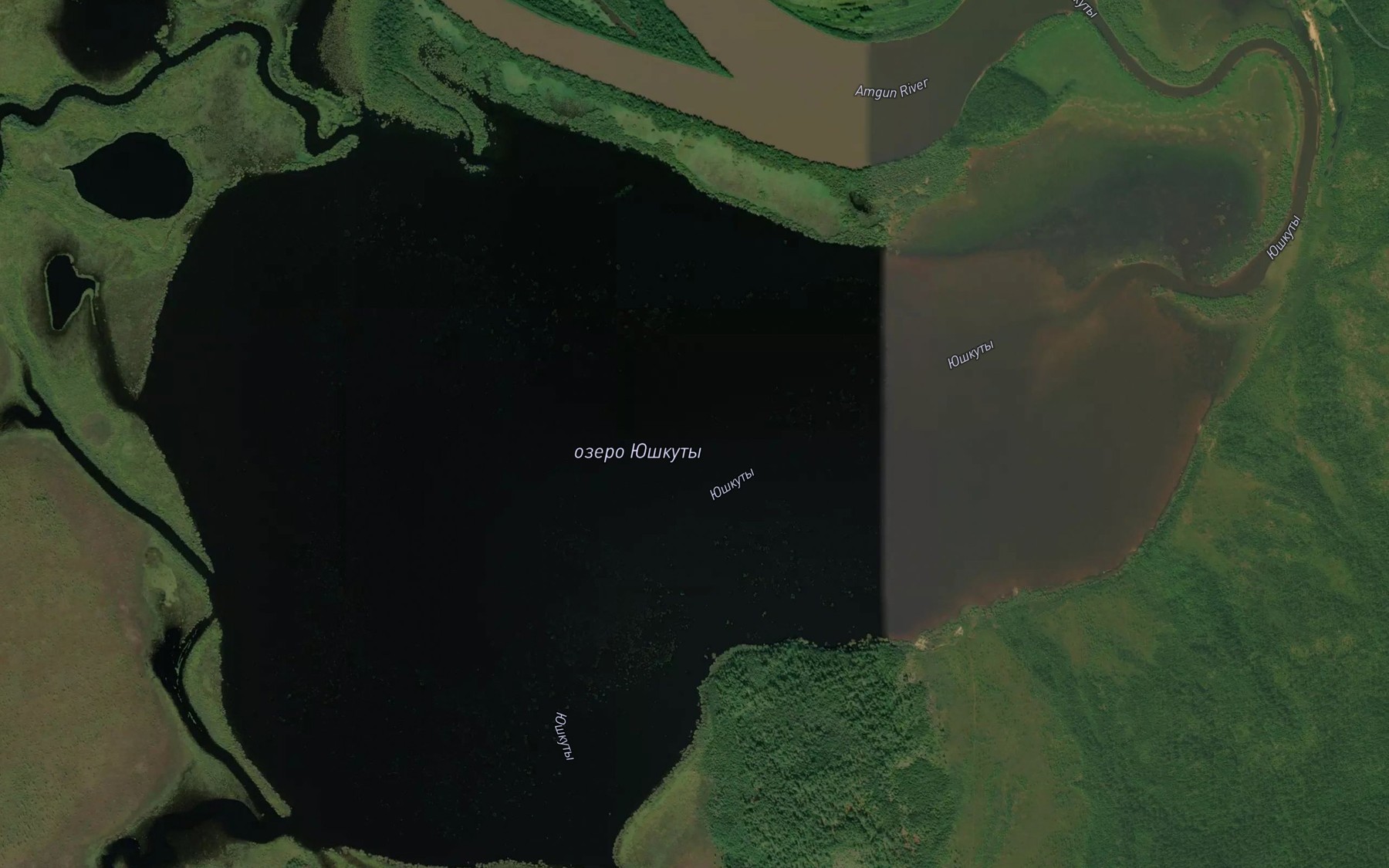 Satellite map of the Ozero Yushkuty