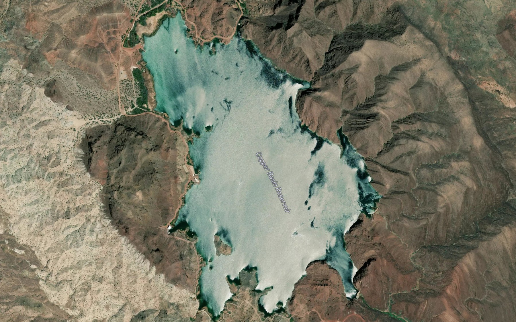 Satellite map of the Copper Basin Reservoir