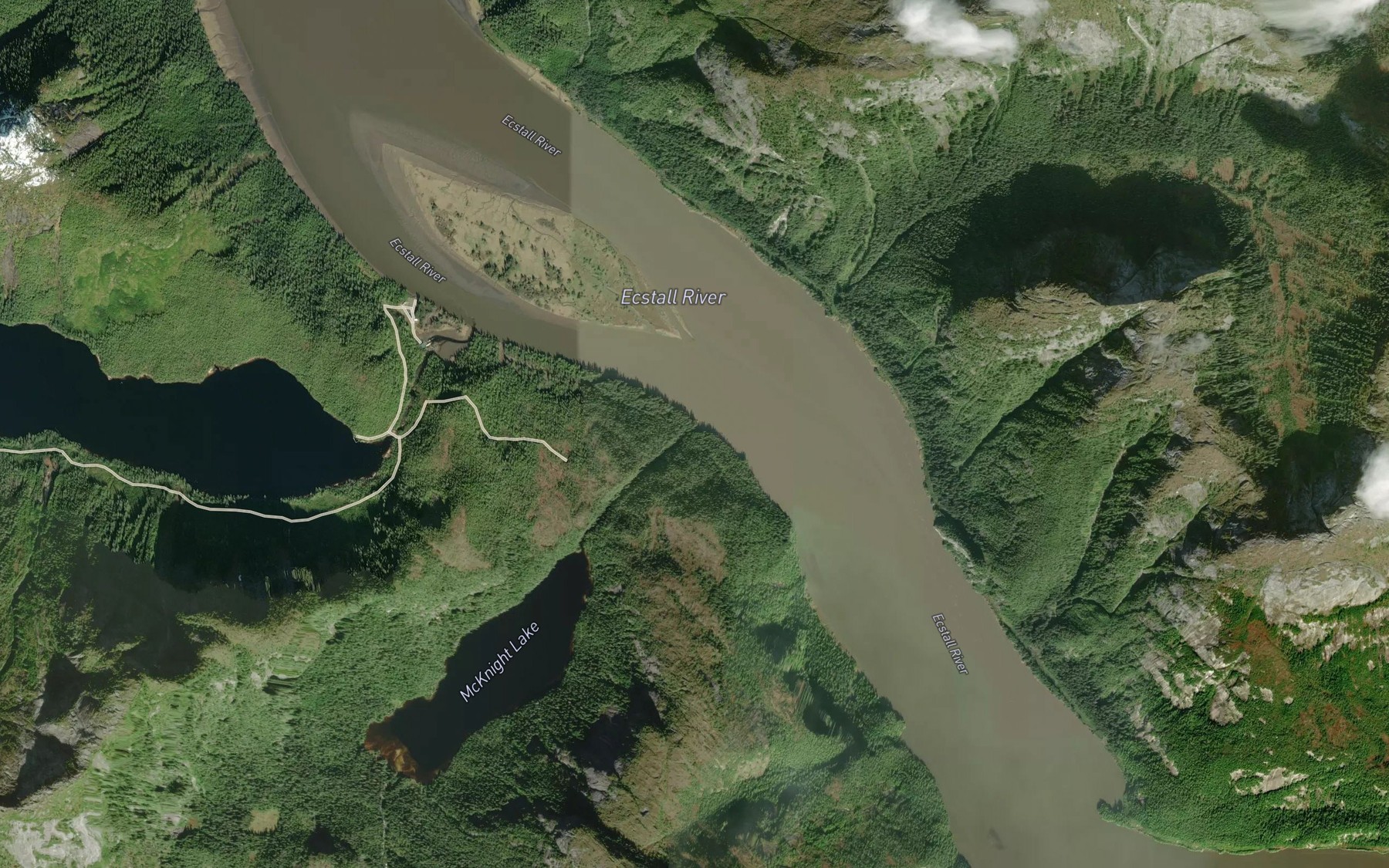 Satellite map of the McKnight Creek