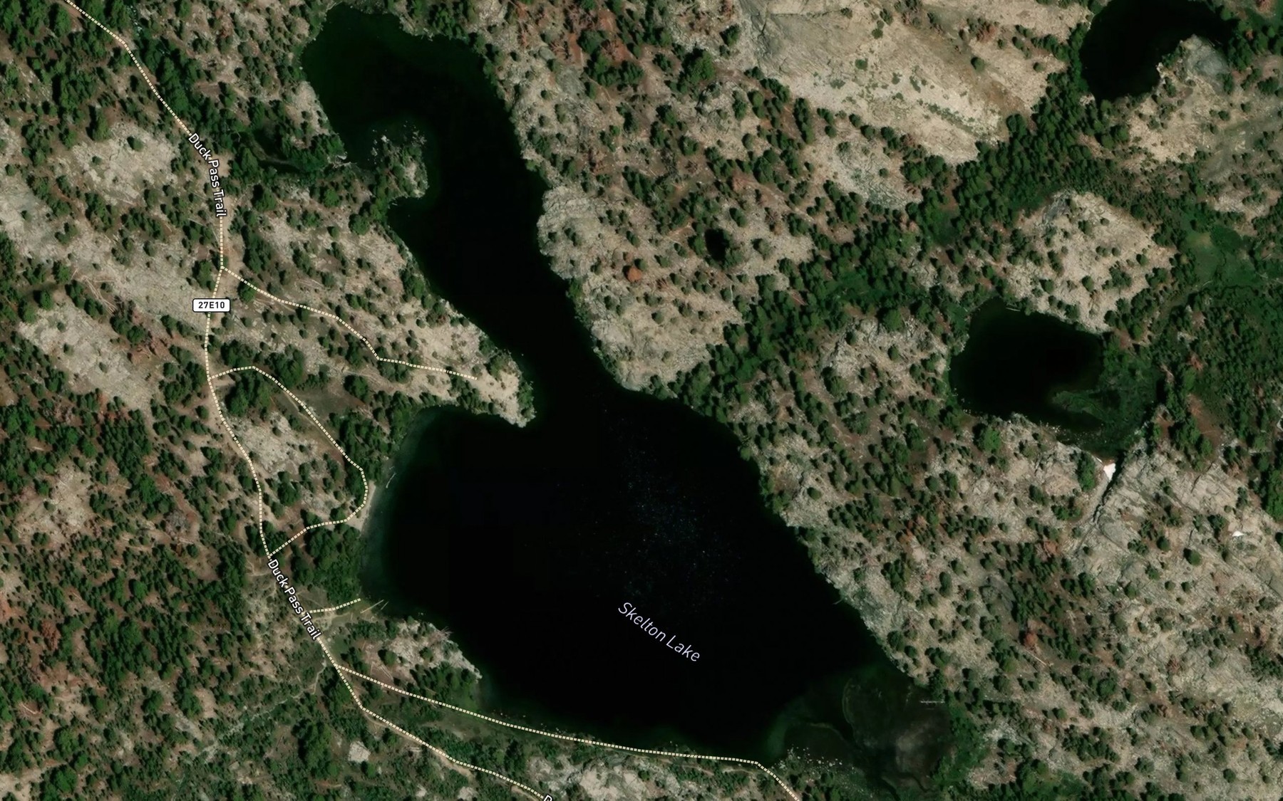 Satellite map of the Skelton Lake