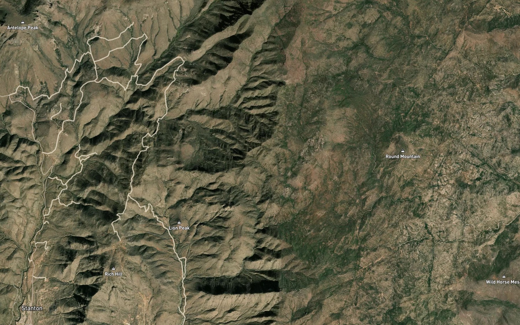 Satellite map of the Barrel Spring