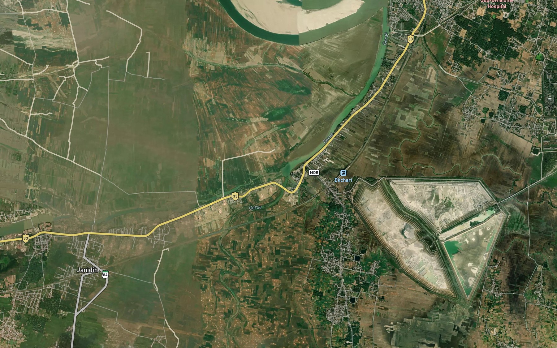 Satellite map of the Ghoga Nadi