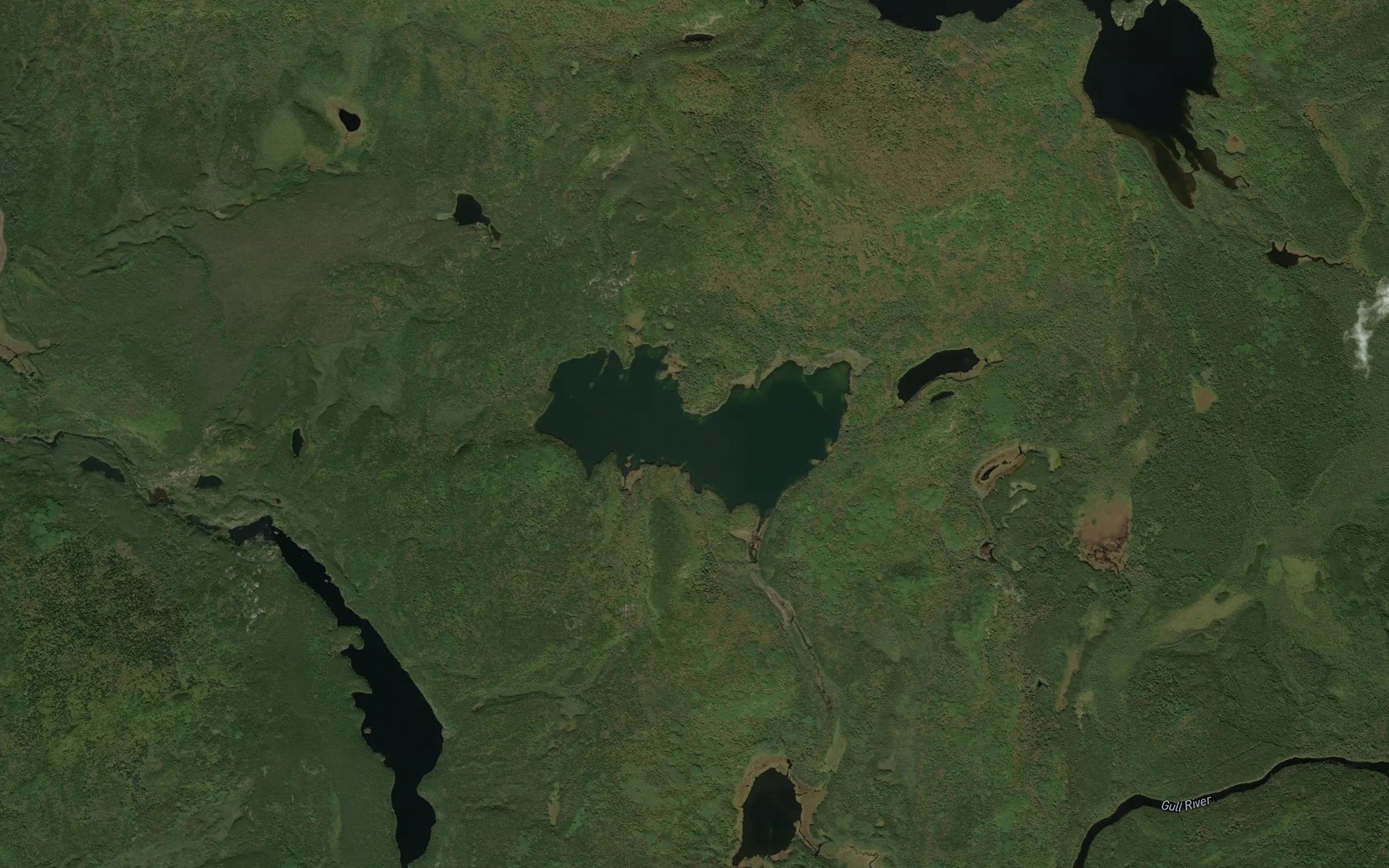 Satellite map of the Guay Lake