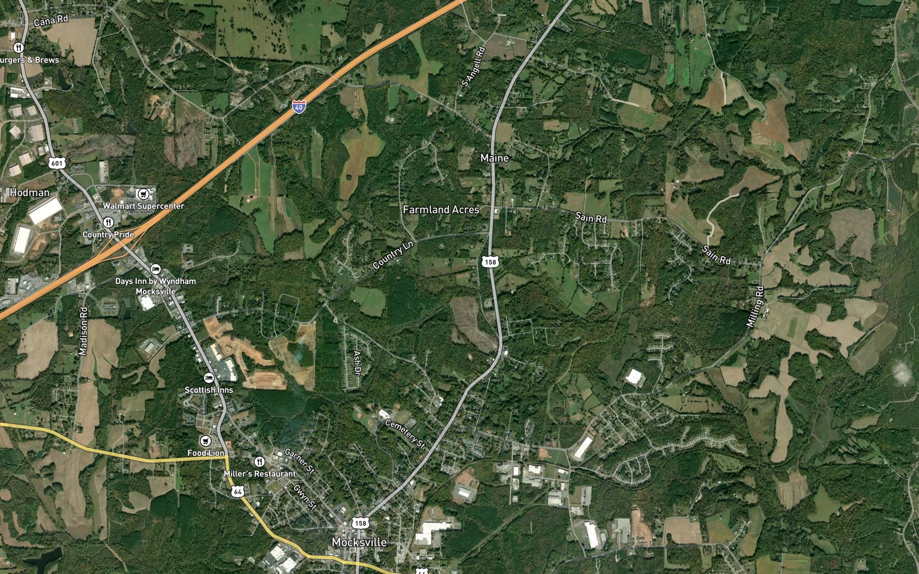 Satellite map of the Nelson Creek
