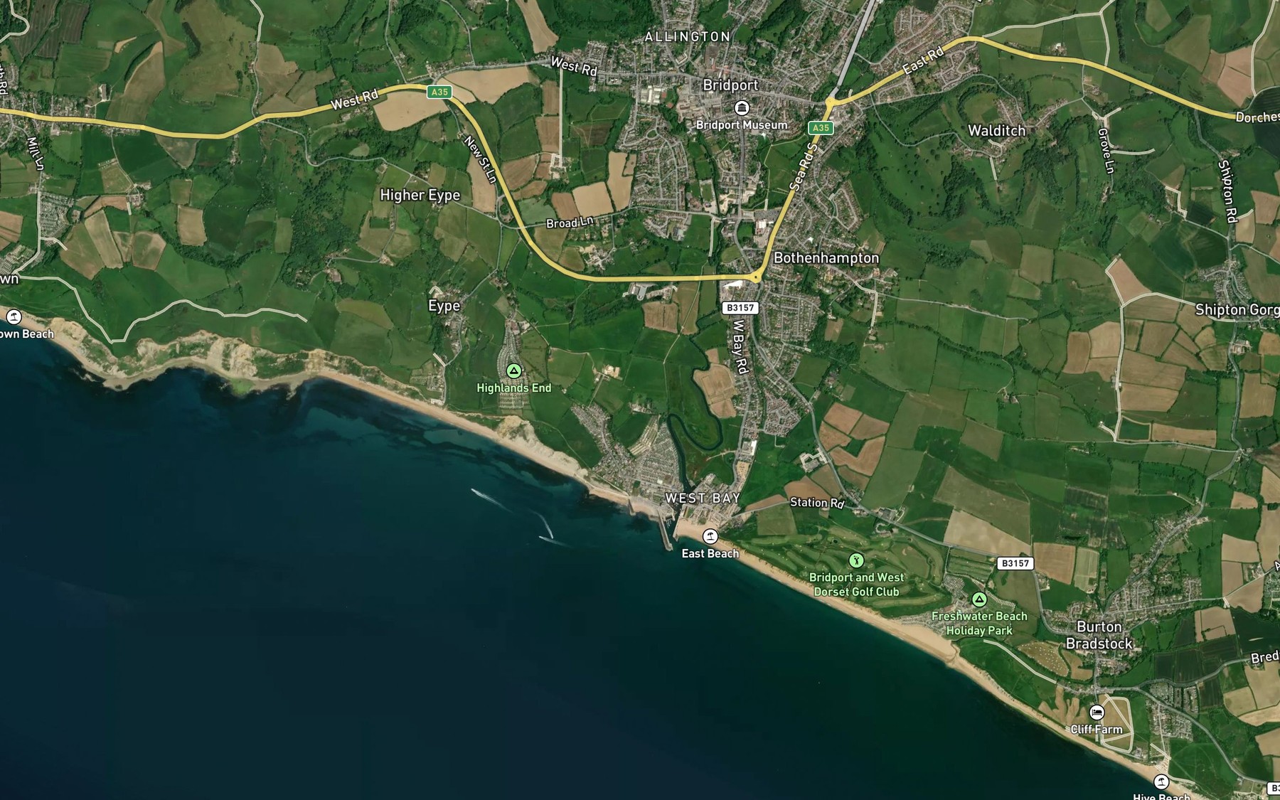 Satellite map of the River Brit