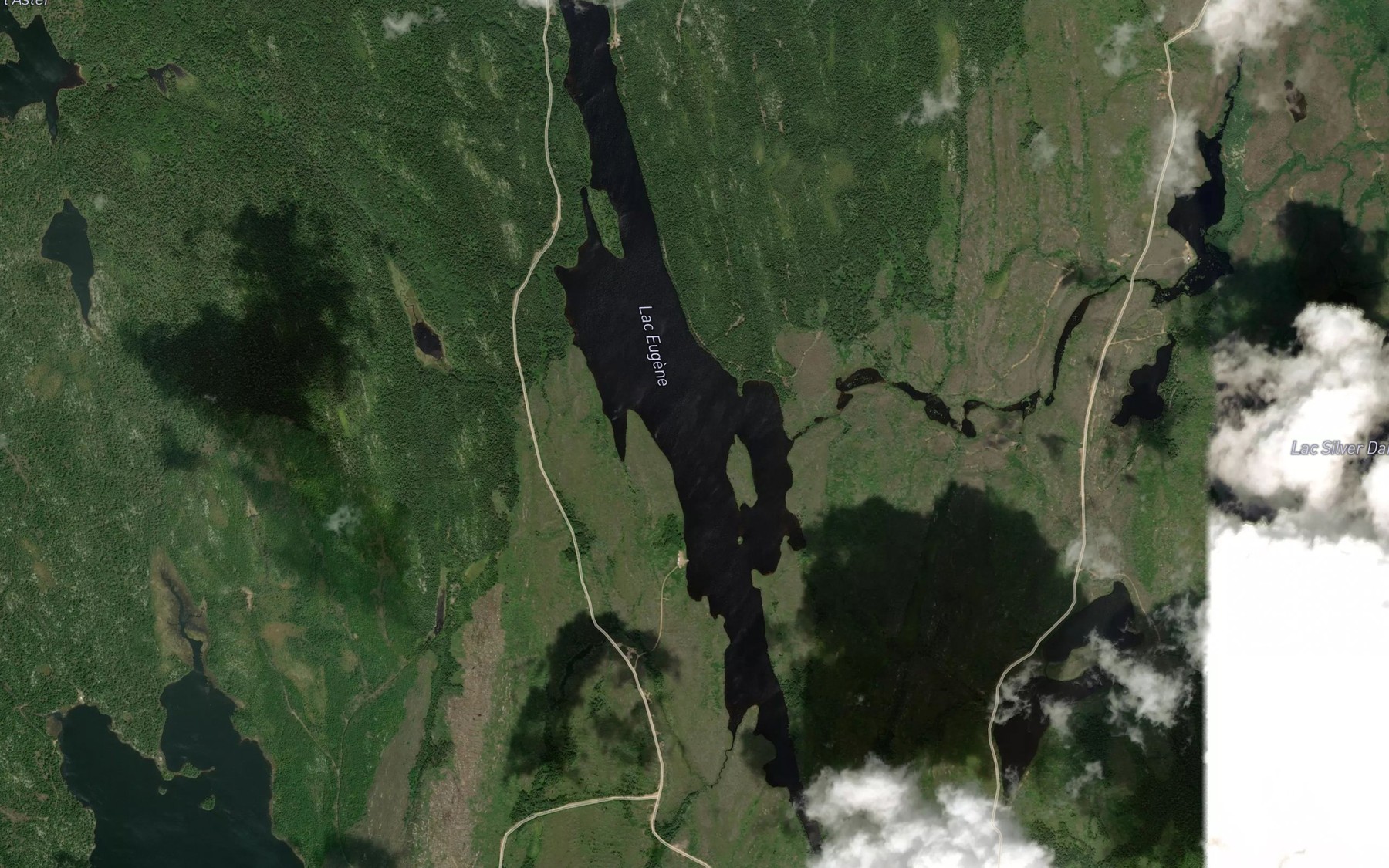 Satellite map of the Lac Eugene