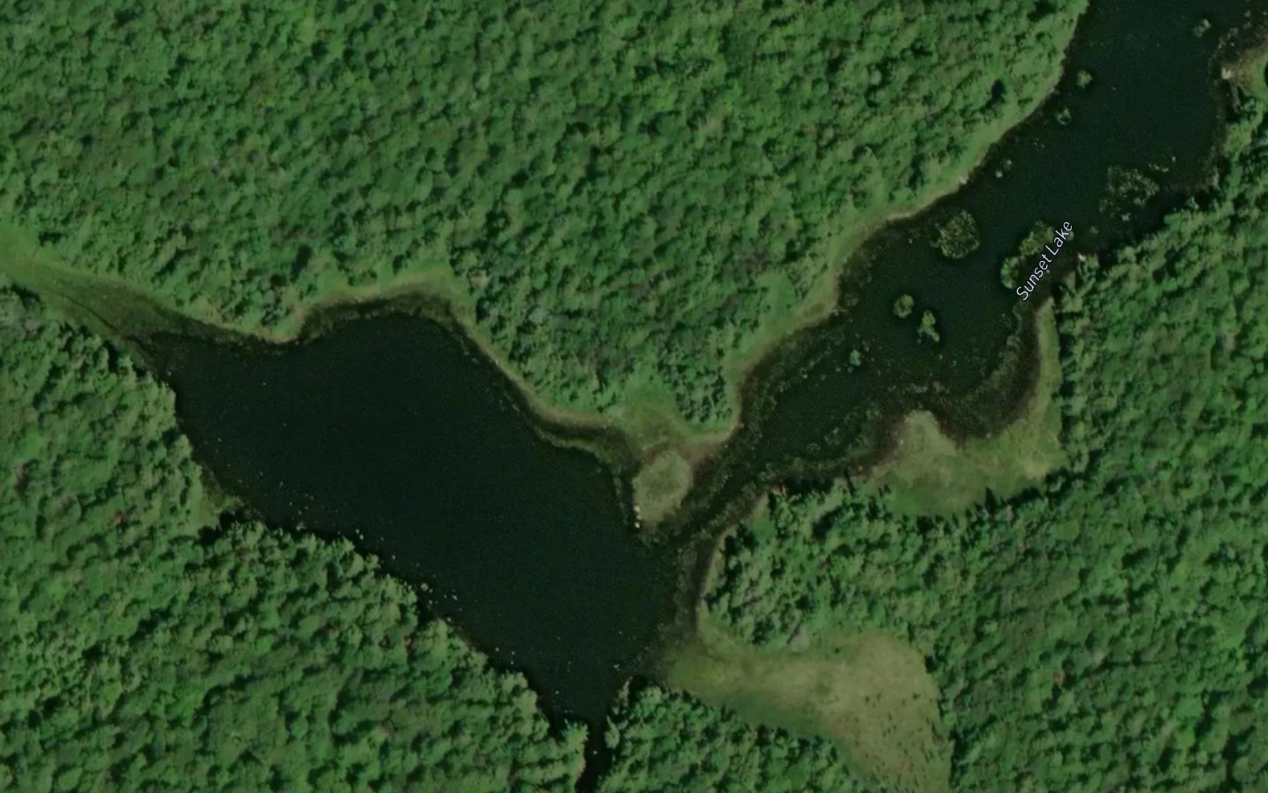 Satellite map of the Sunset Lake