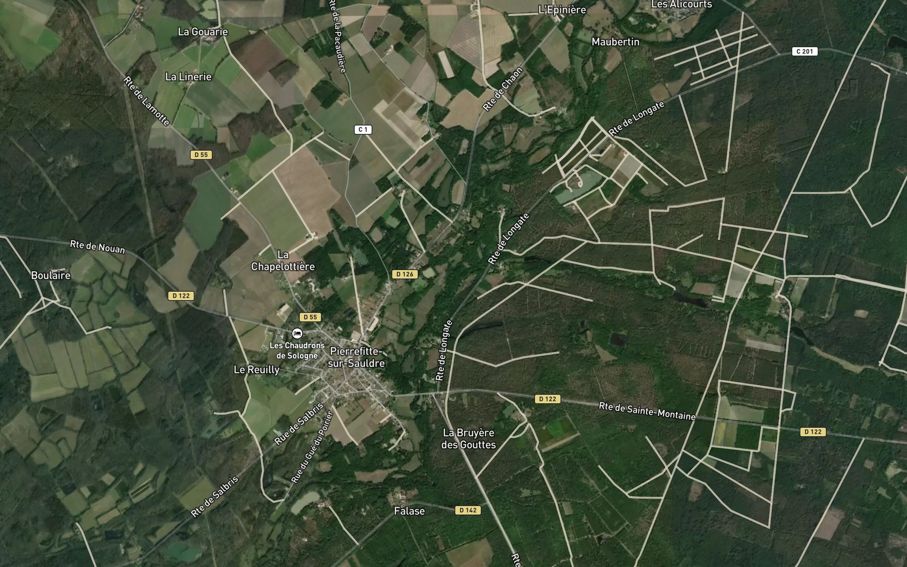 Satellite map of the Boule Vive