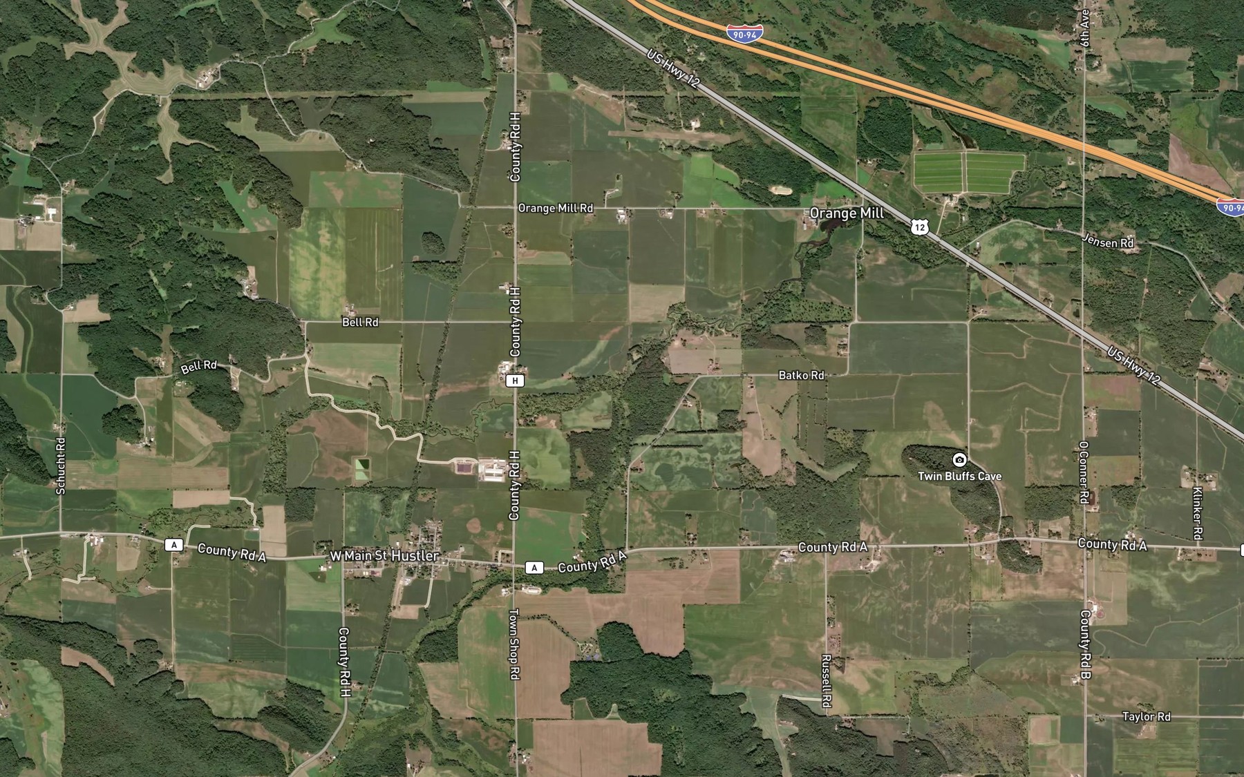 Satellite map of the Fountain Creek