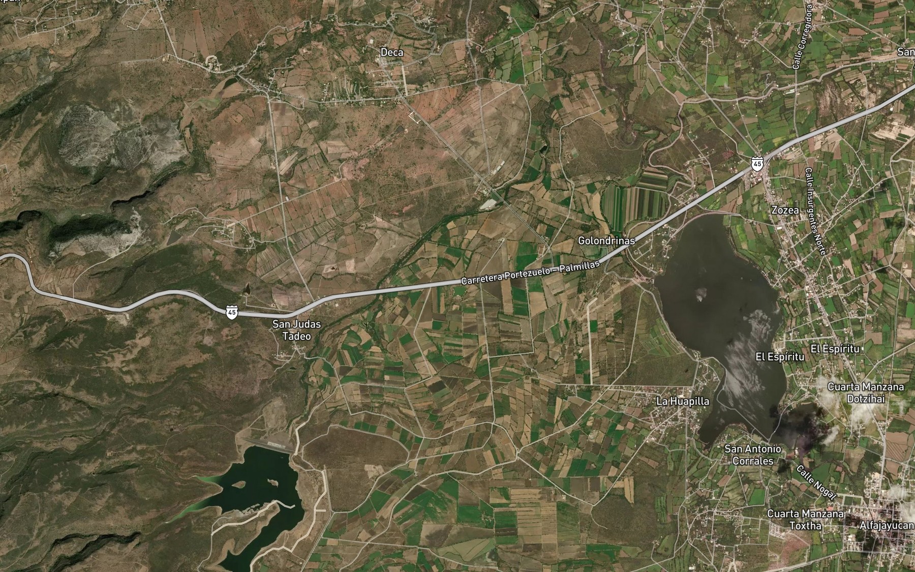 Satellite map of the Bordo de la Tuna Mansa