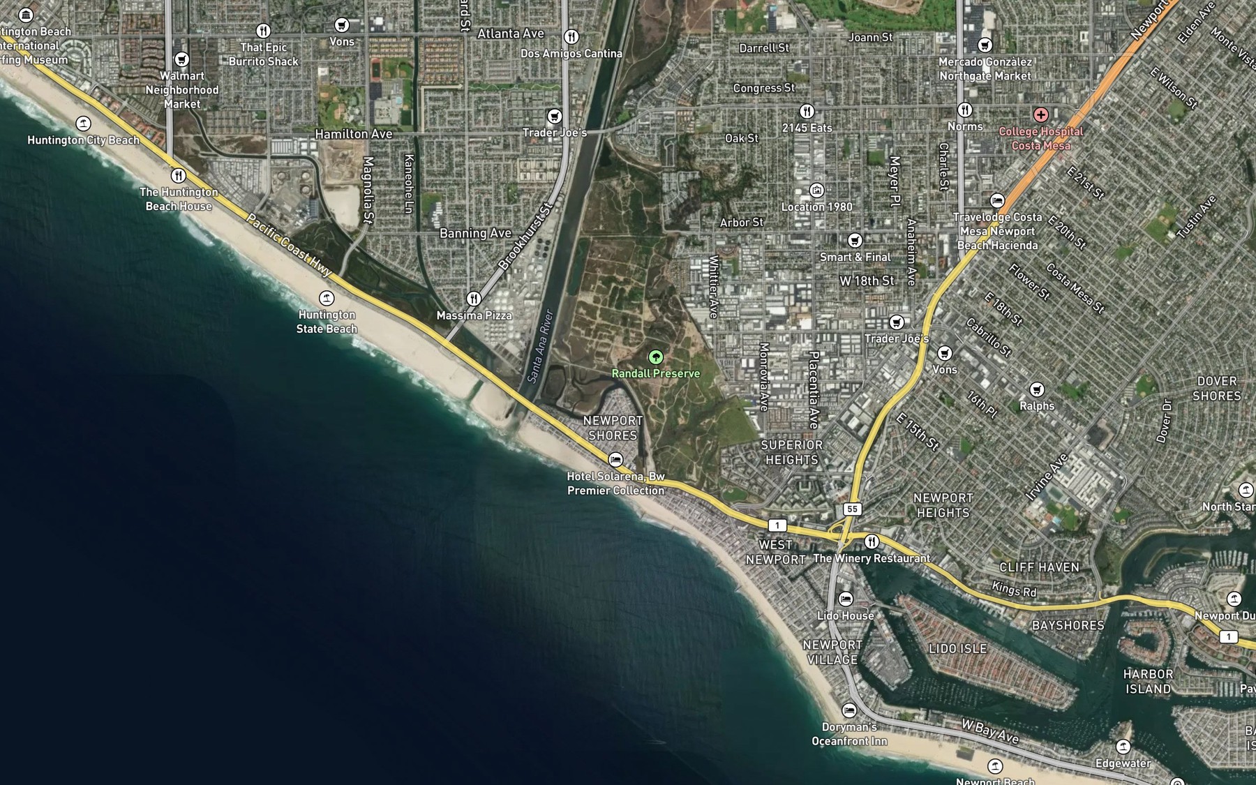 Satellite map of the Semeniuk Slough
