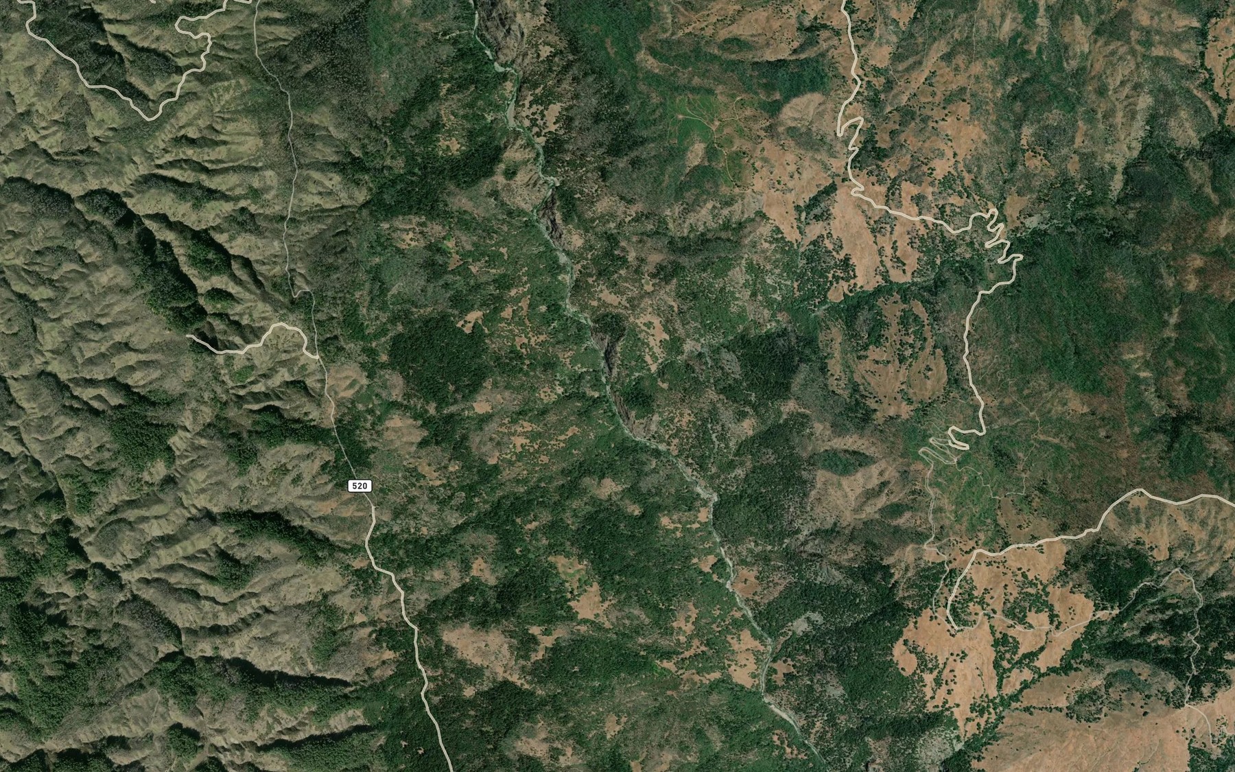 Satellite map of the Red Mountain Creek