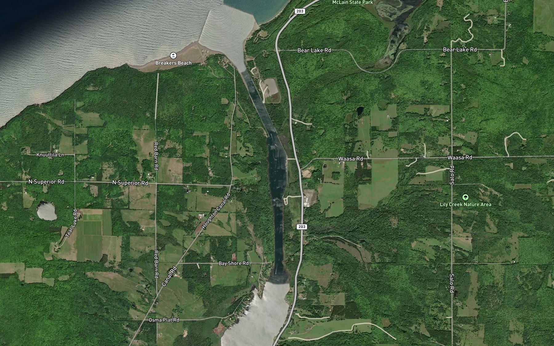 Satellite map of the Lily Pond
